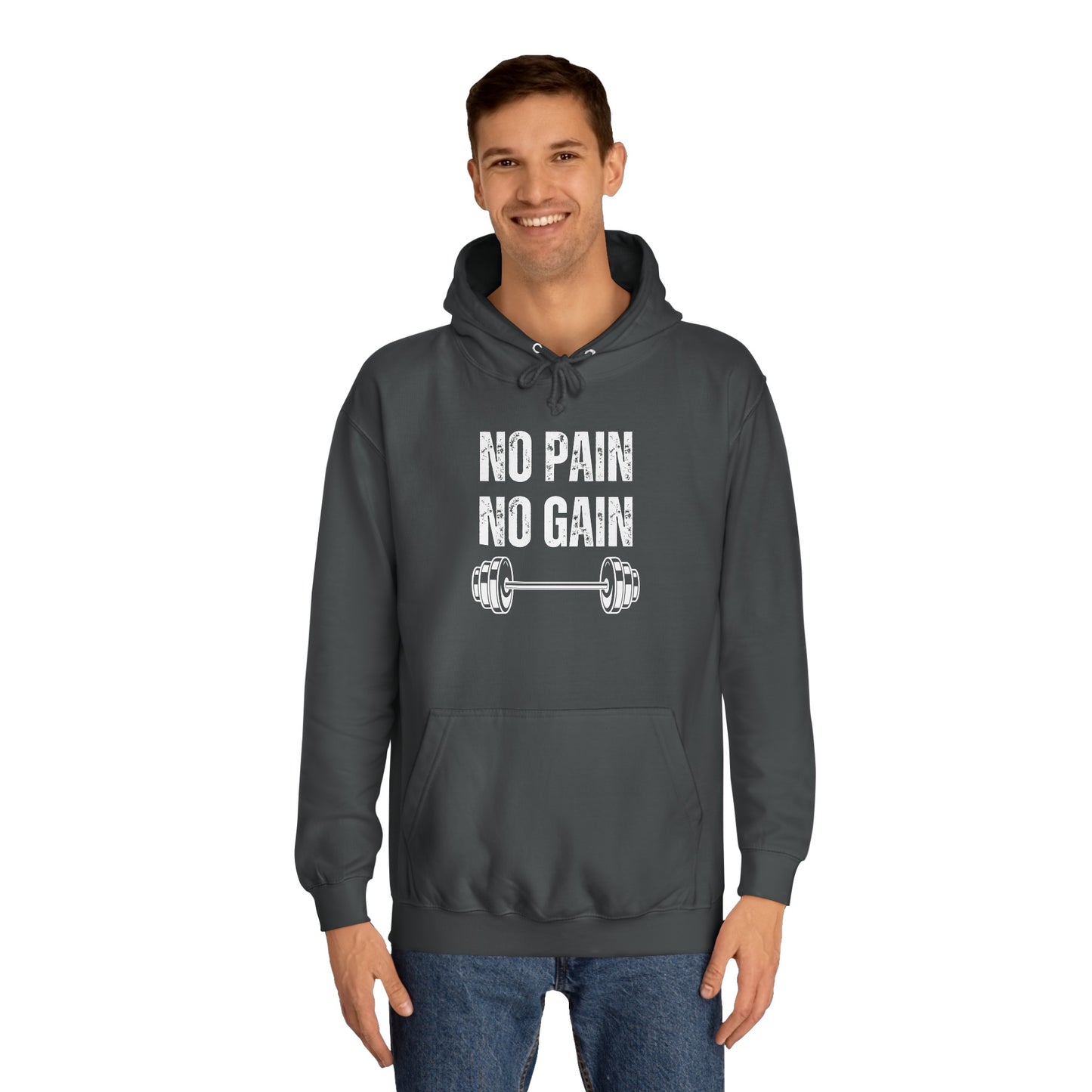 Gym Hoodie for Fitness Lover gift for Workout Lover gift for Powerlifting Hoodie Weightlifting Enthusiast NO PAIN No GAIN Hooded Sweatshirt