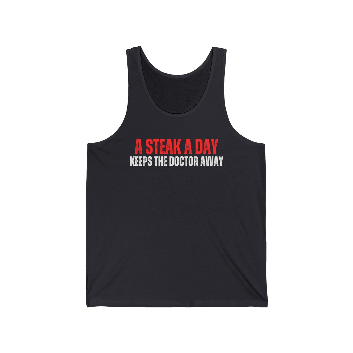 Funny Meat Tank Top Steak Lover T-shirt gift for Meat Lover Gift Meat lovers Shirt Carnivore  A Steak A Day Keeps The Doctor Away Gym Workout Tank Tops