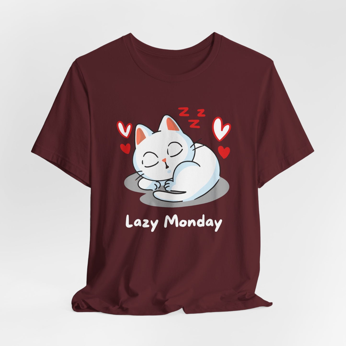 Funny Cat T-shirt for Cat Lover Gift for Her Cute Cat T Shirt for Cat mom GIFTS for Mathers Day Adorable Cat Shirts - Lazy Monday Shirt