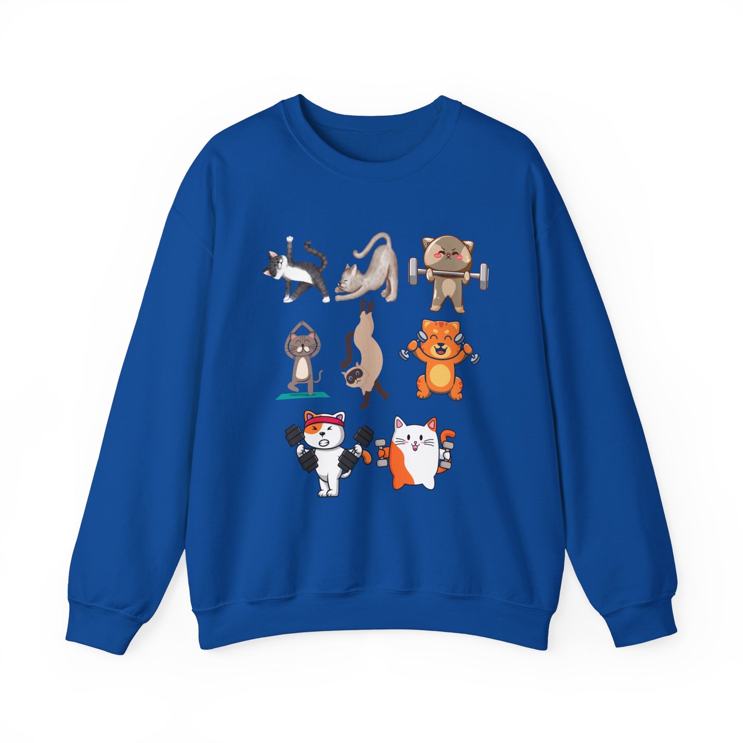 Funny Cat Pullover for Cat Lover gift for Fitness Lover gift for Gym Lover Cats Working out Sweat Shirt