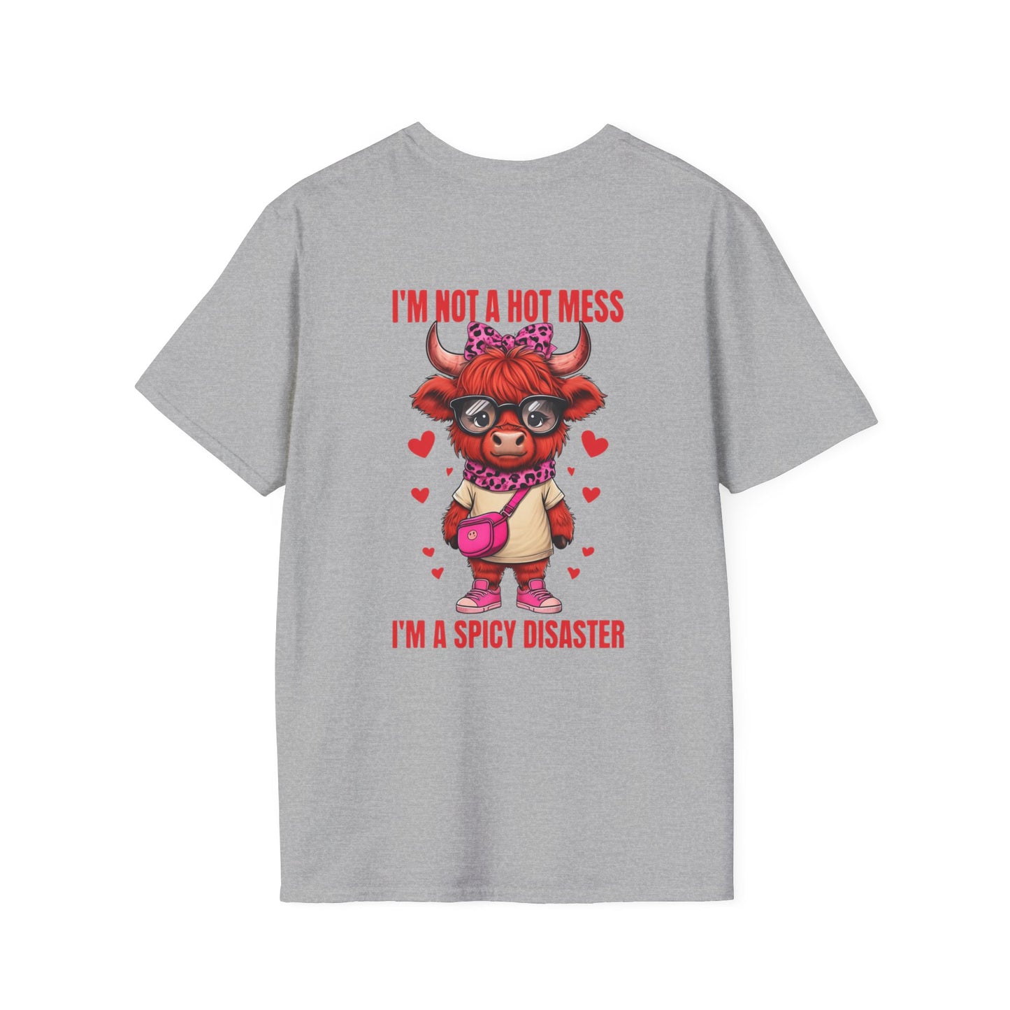 Funny Cow Lover Shirt Cute Cow Tee Spicy Disaster Tee,Animal Gift Shirt Sarcastic Cow Graphic Top Farm Life Clothing for Cow Lovers