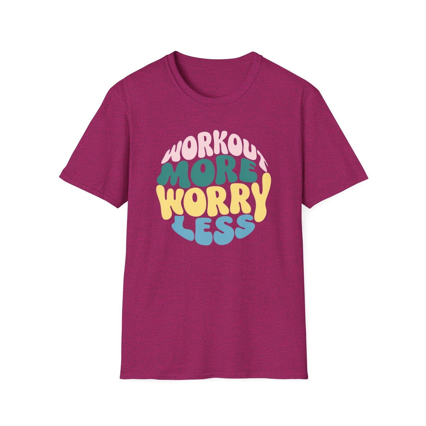 Workout More Worry Less TShirt for Gym T Shirts for Gym Rats gifts for Christmas presents for Fitness Freaks TShirts for Her gifts
