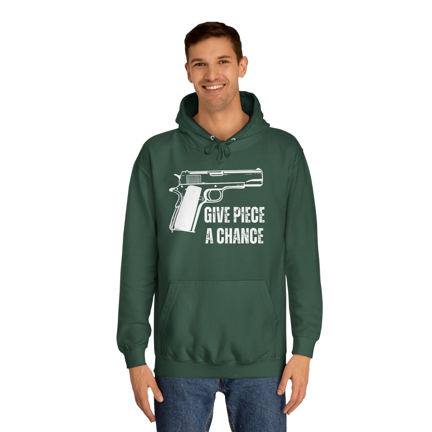 Gun Lover Hoodie Funny Hoodie for Mens gifts for Him Conservative Hoodie for Republican gift 1911 Pistol Give Piece A Chance