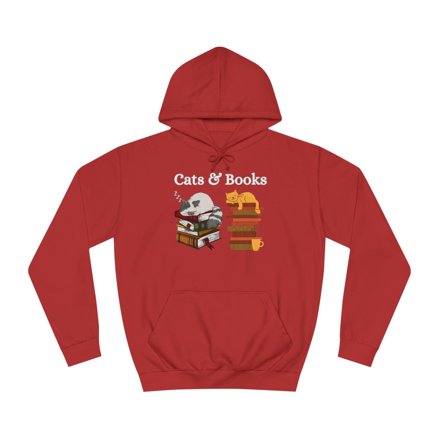 CATS & Books Hoodie Funny Cat Hoodies for Book Lover gift for Cat Love gift for Her - Cats and Books Hooded SweatShirt