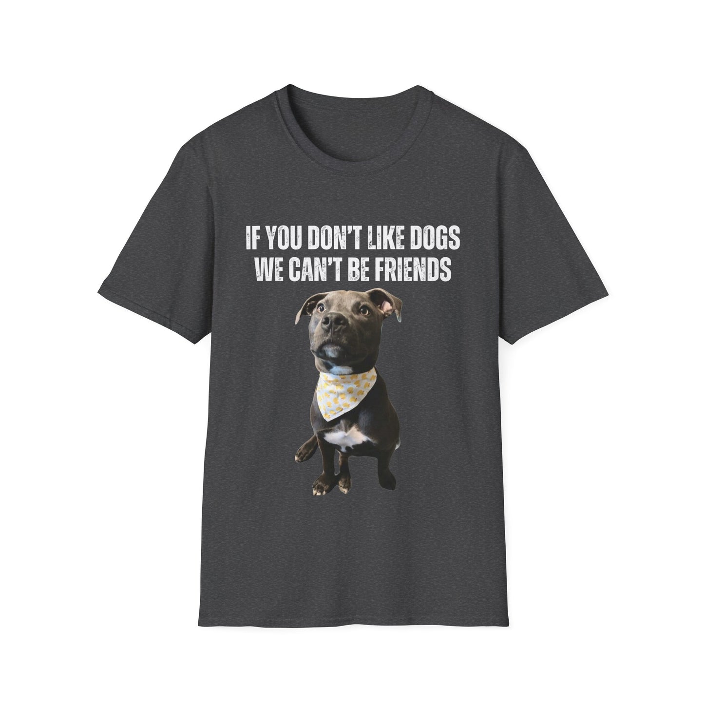 If You Don't Like DOGS We Can't Be Friends T-shirt Pit Bulls Shirt Pit Bull Shirt for Pit Bull Lover Gift Cute Gray Pittie Pibble Shirt