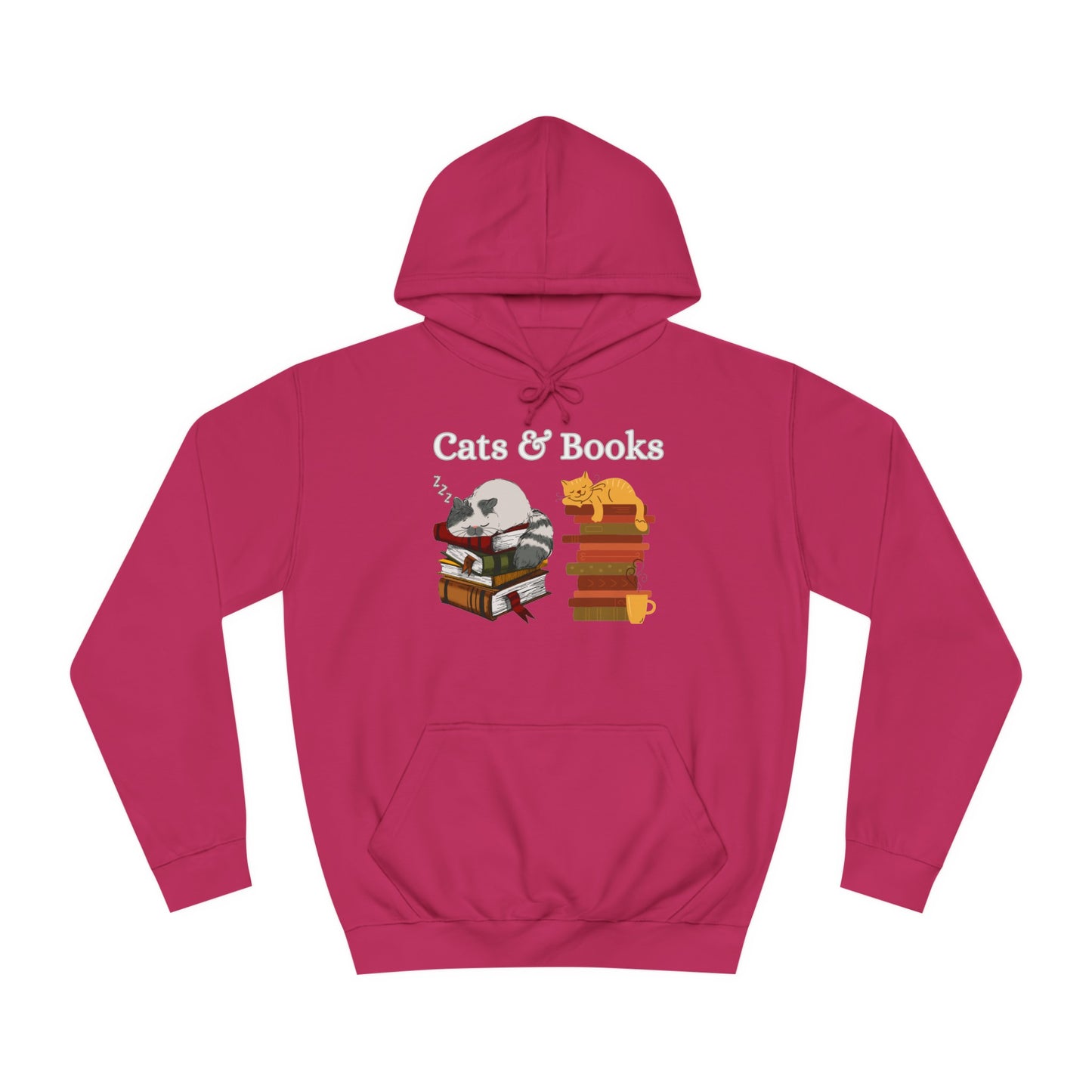 CATS & Books Hoodie Funny Cat Hoodies for Book Lover gift for Cat Love gift for Her - Cats and Books Hooded SweatShirt