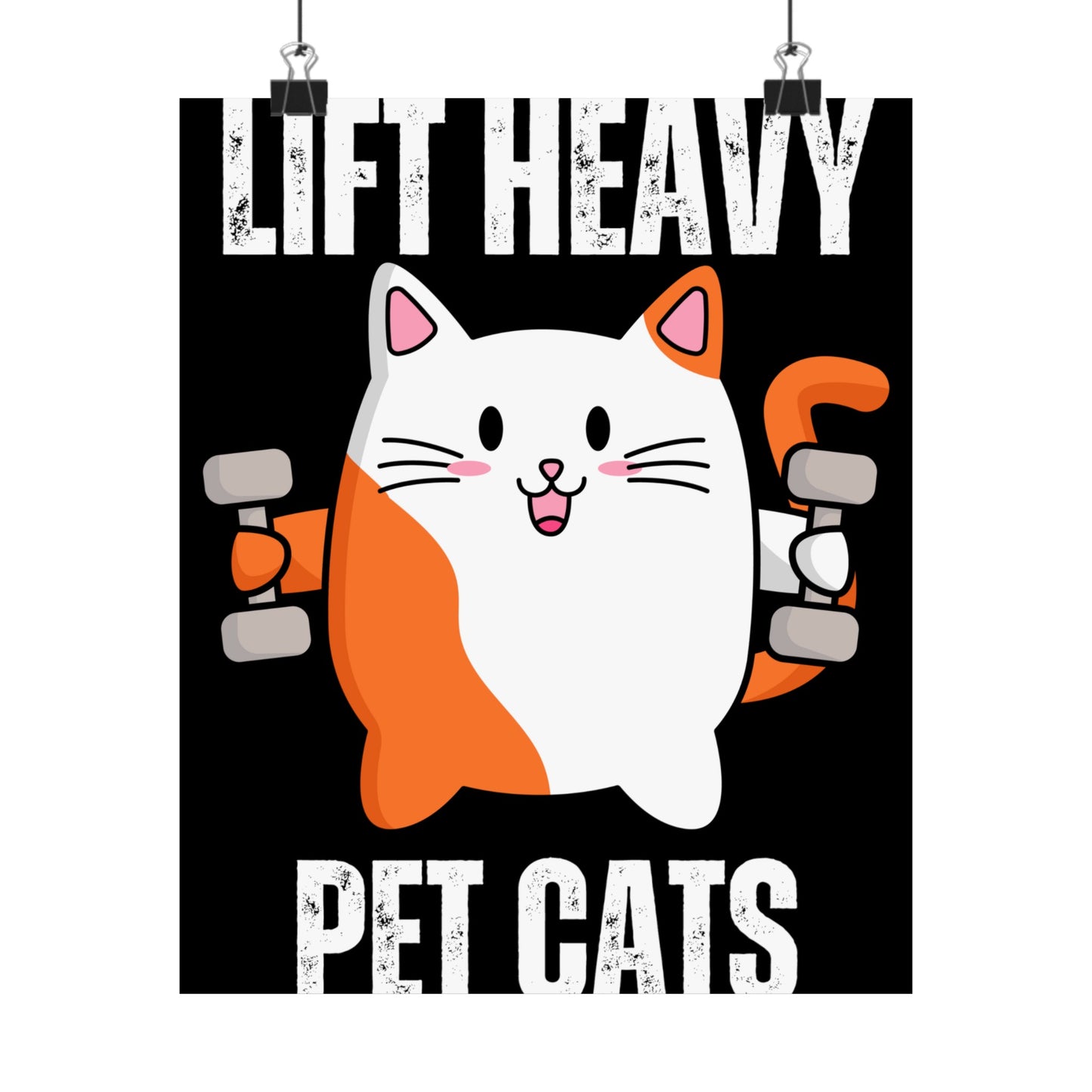 Gym Poster Decor Workout Posters for Fitness Lover gift for Gym Rat Sport Posters Funny Cat Wall Art for Gymnasts gifts Lift Heavy Pets CATS