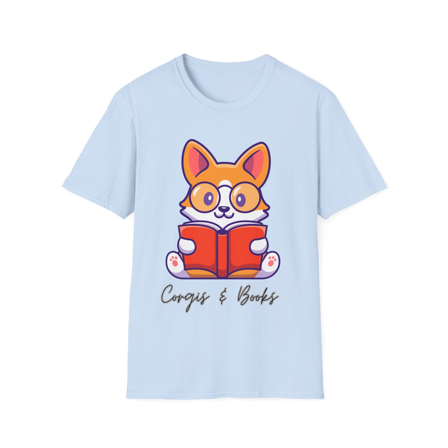 Corgi's & Books T Shirt for Corgi Lover Gift for Book Lover Soft Cotton T-shirt Dog Lovers Shirts Book Lover Shirt