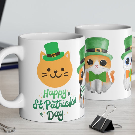Cat Mug St Patricks Day gift for Cat Lover gift Funny Cat Mug gift for Cat Mom Mug Funny Coffee Mug for Coffee Lovers gifts