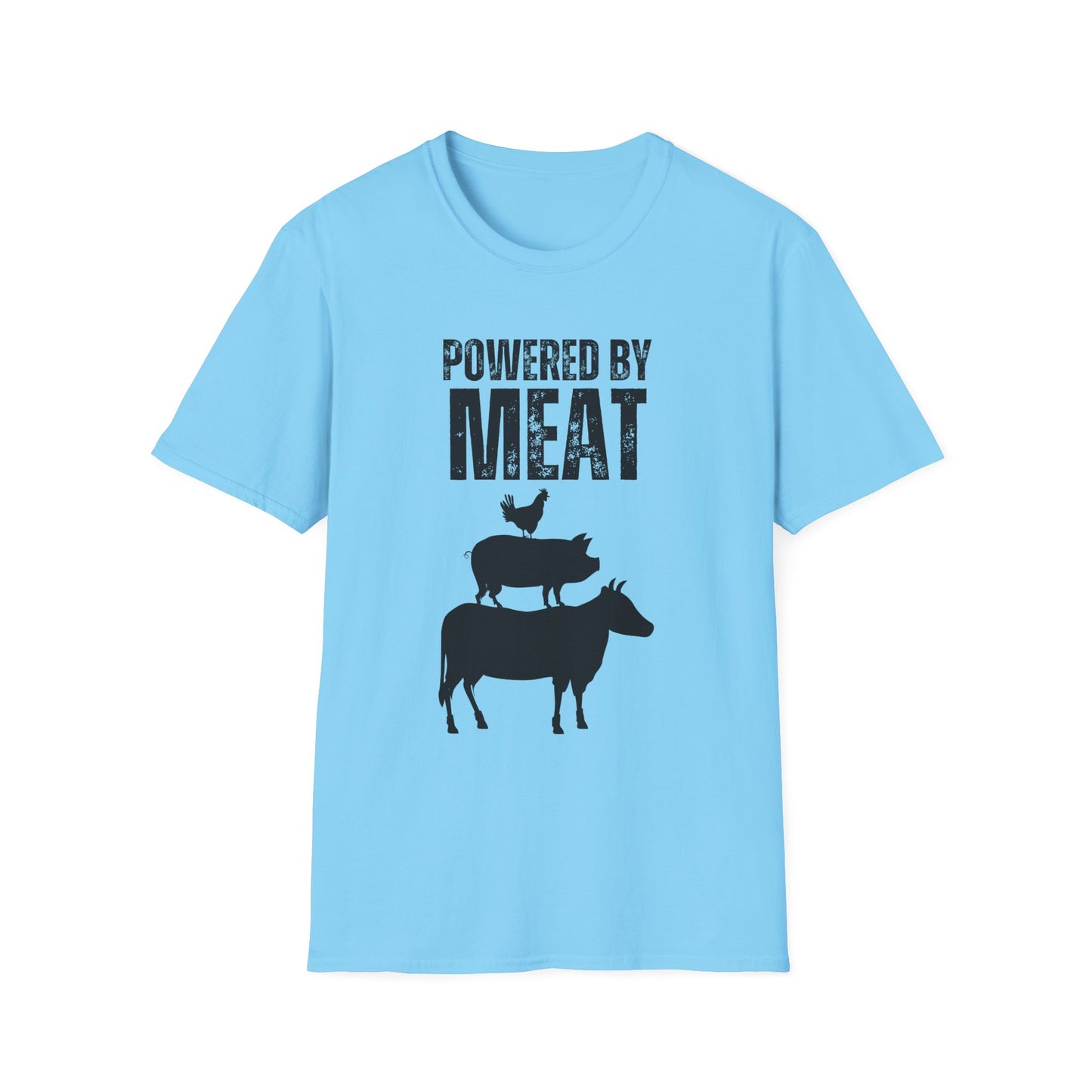 POWERED BY MEAT Shirts for Carnivores Funny MEAT T-shirt for Meat Lover Gift for Carnivore Shirt Healthy Diet T Shirt