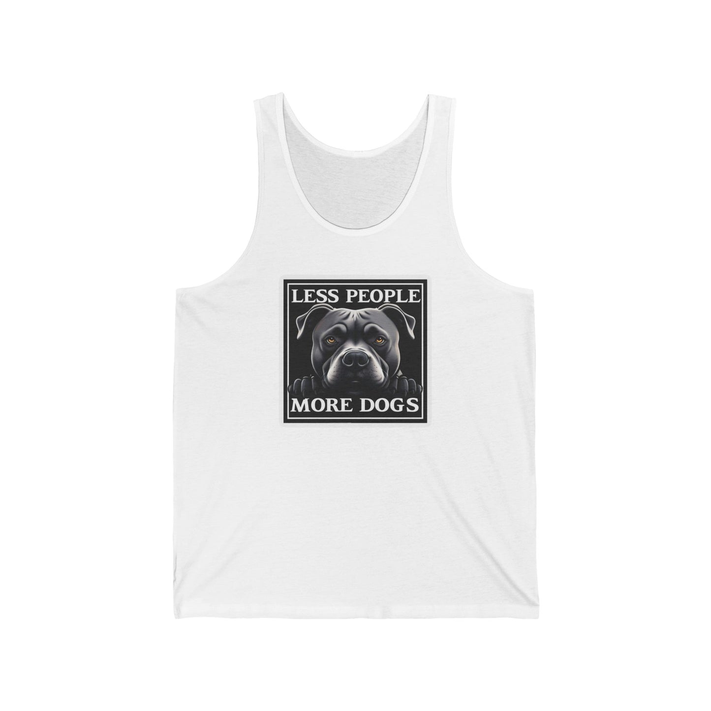 Pit Bull Owner Tank Top, Less People More Dogs Shirt, Unisex Jersey Tank for Dog Lovers, Cute Puppy Gift, Sleeveless Tee, Dog Mom Apparel