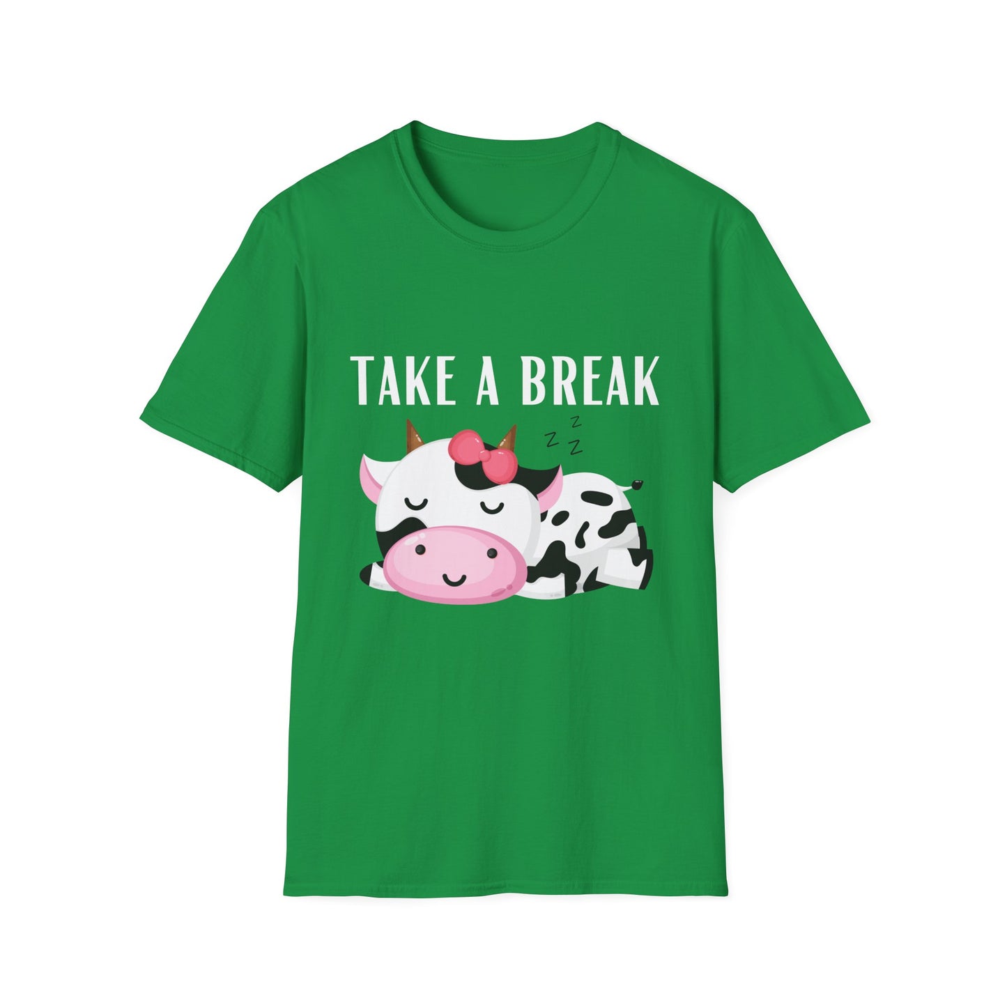 Cow T-shirt for Cow Lovers gift Funny Cow Shirt TAKE A BREAK Tee Women's Cozy T-shirt Soft Shirt for Women