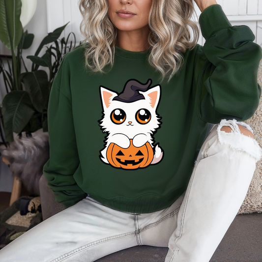 Halloween Cat Sweatshirt for Halloween gifts for Cat Mom gifts for Cat Lovers Sweatshirts Kitty Sweater for Halloween Sweaters for her gift