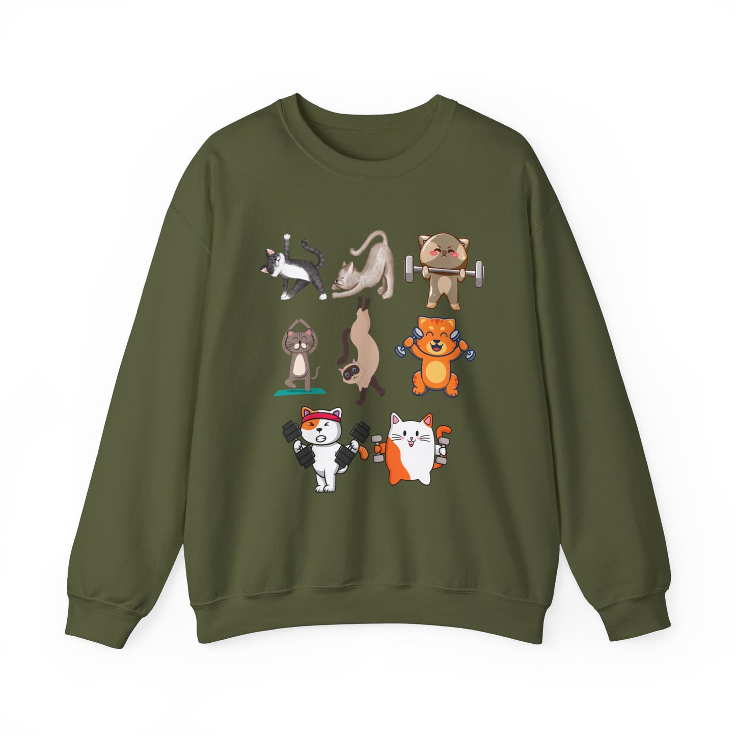 Funny Cat Pullover for Cat Lover gift for Fitness Lover gift for Gym Lover Cats Working out Sweat Shirt