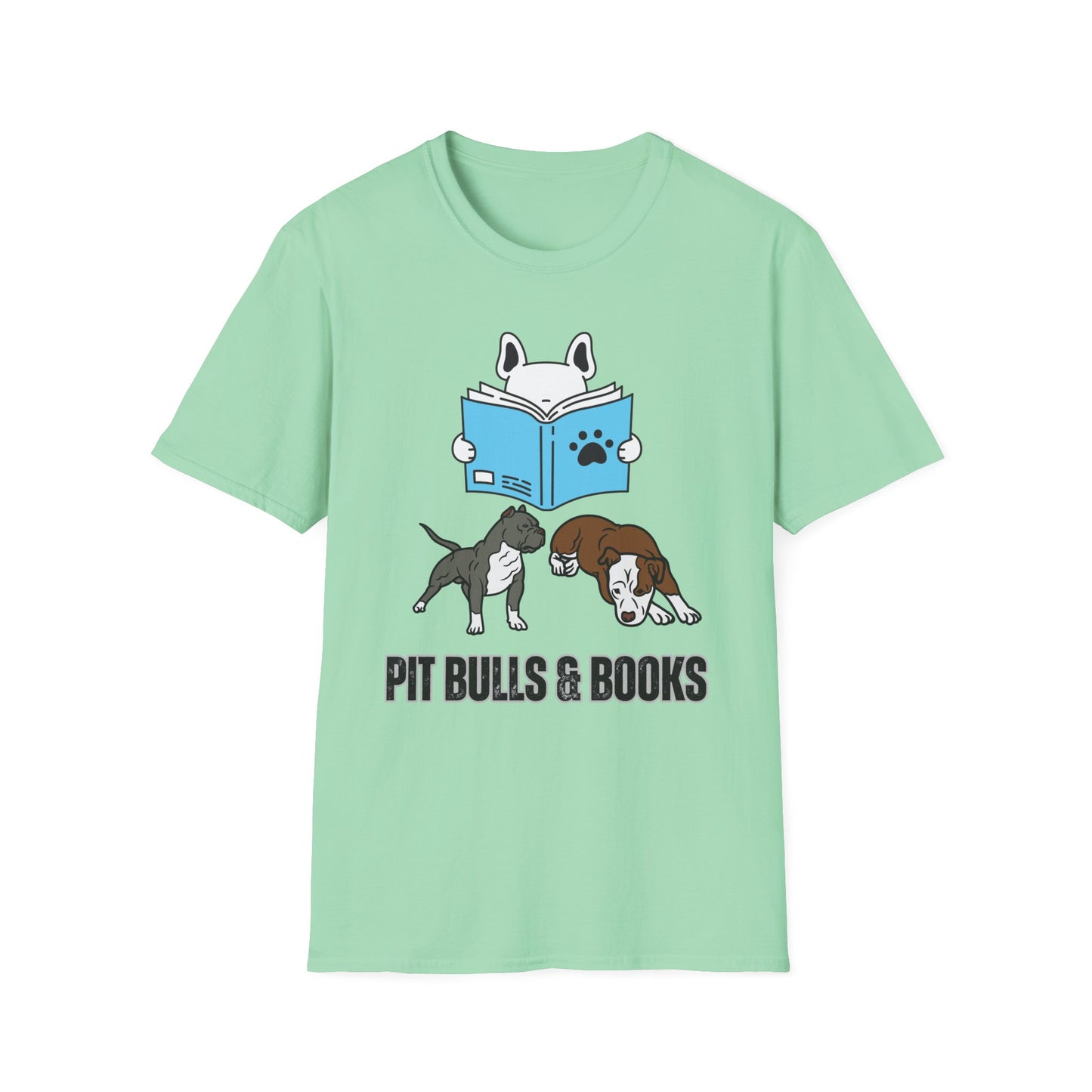 Pit Bulls & Books Lover Tee Shirts Shirt Pit Bull Reading Dog T shirt for Dog Lover gift Dog Books Shirt T-shirt Book Lover Gift for Pit Bull Lover gift