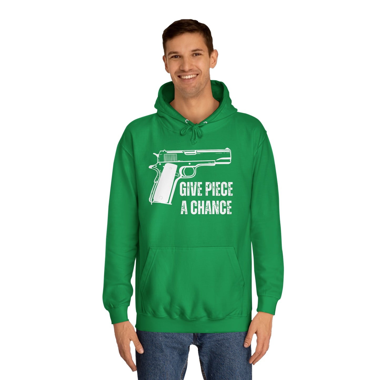 Gun Lover Hoodie Funny Hoodie for Mens gifts for Him Conservative Hoodie for Republican gift 1911 Pistol Give Piece A Chance