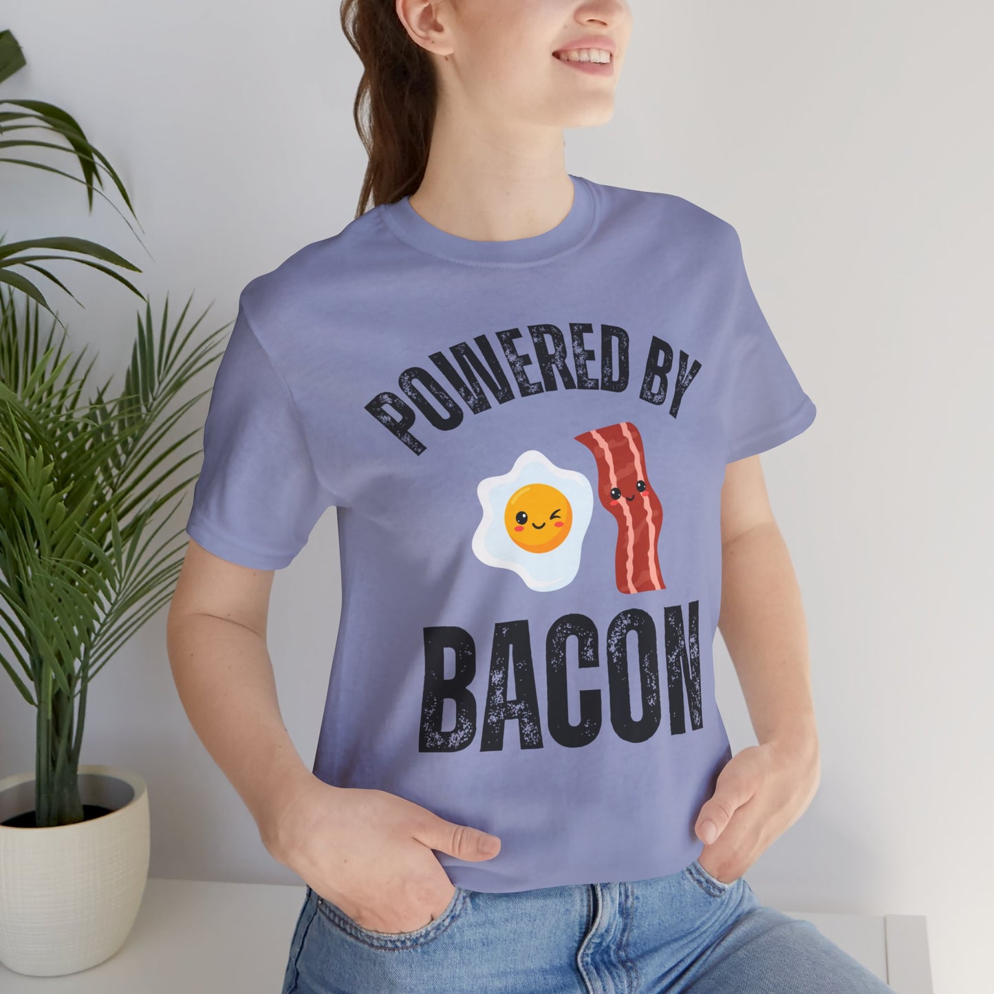 Funny Bacon & Egg T-shirt for Meat Lover Gift for Bacon Lover Shirt for Carnivore gift for Meat T Shirt Powered By BACON Tee