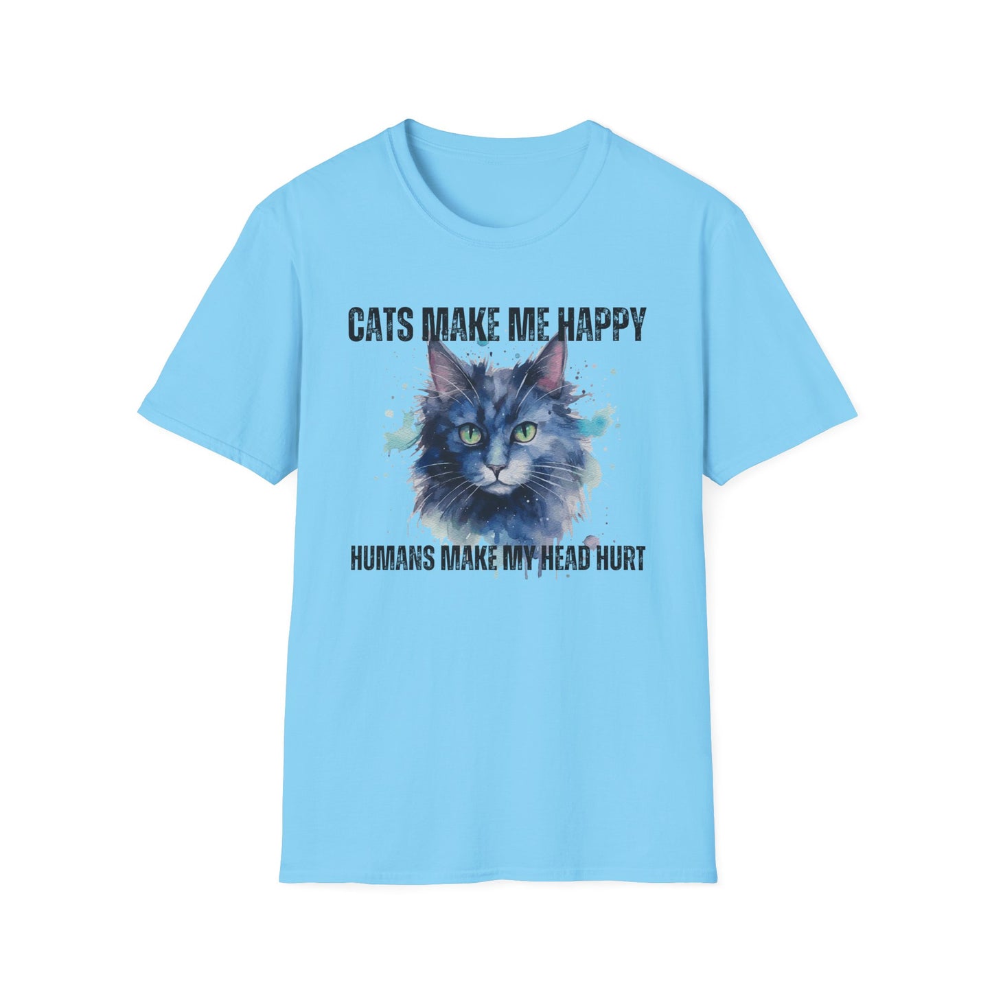 Colorful Cat Shirt for Cat Lover Tshirt for Cat Lovers gifts for Cat Moms gift Funny Cat Tshirt Cat Pun Tee Shirts Humans Make My Head Hurt