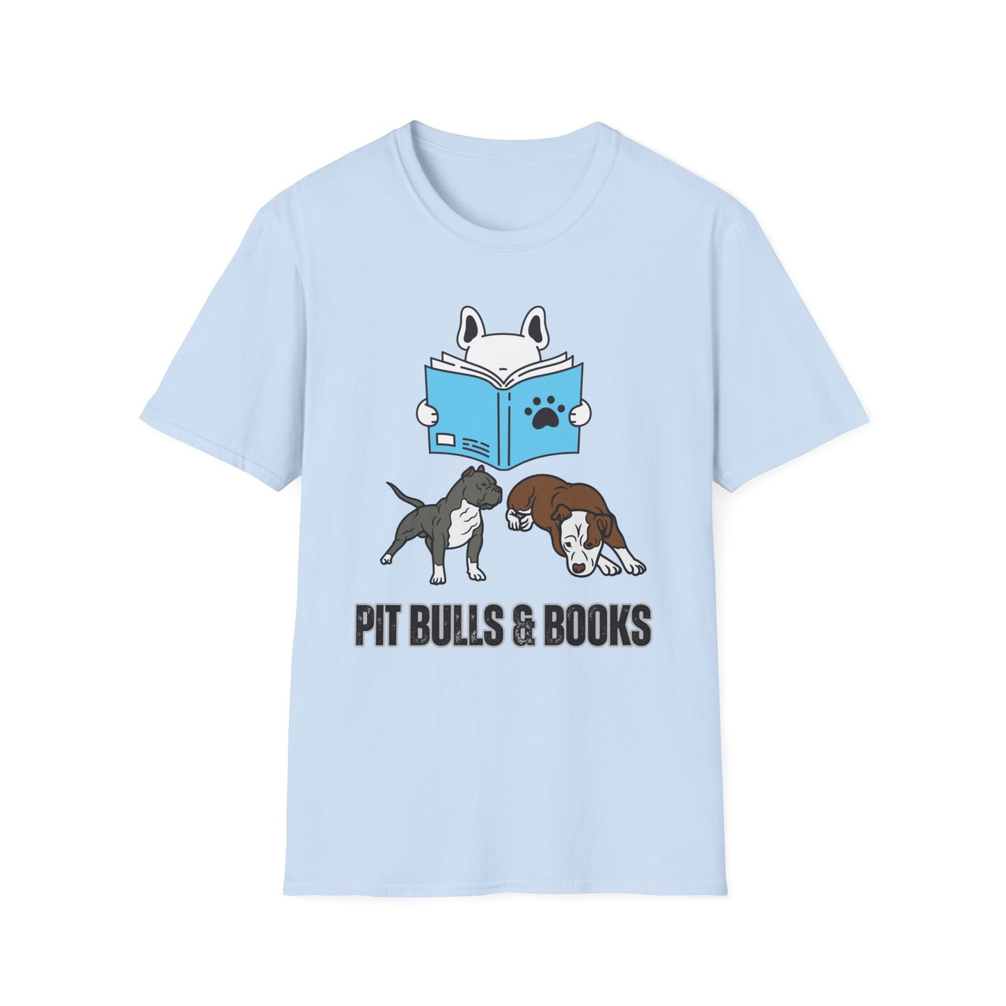 Pit Bulls & Books Lover Tee Shirts Shirt Pit Bull Reading Dog T shirt for Dog Lover gift Dog Books Shirt T-shirt Book Lover Gift for Pit Bull Lover gift