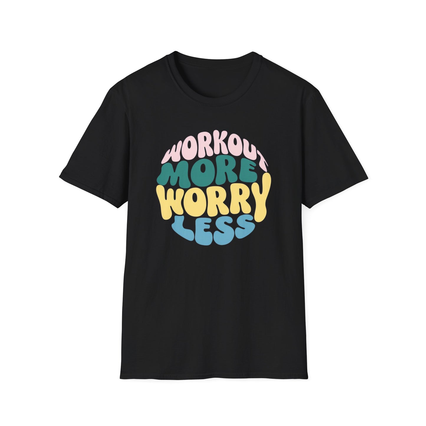 Workout More Worry Less TShirt for Gym T Shirts for Gym Rats gifts for Christmas presents for Fitness Freaks TShirts for Her gifts