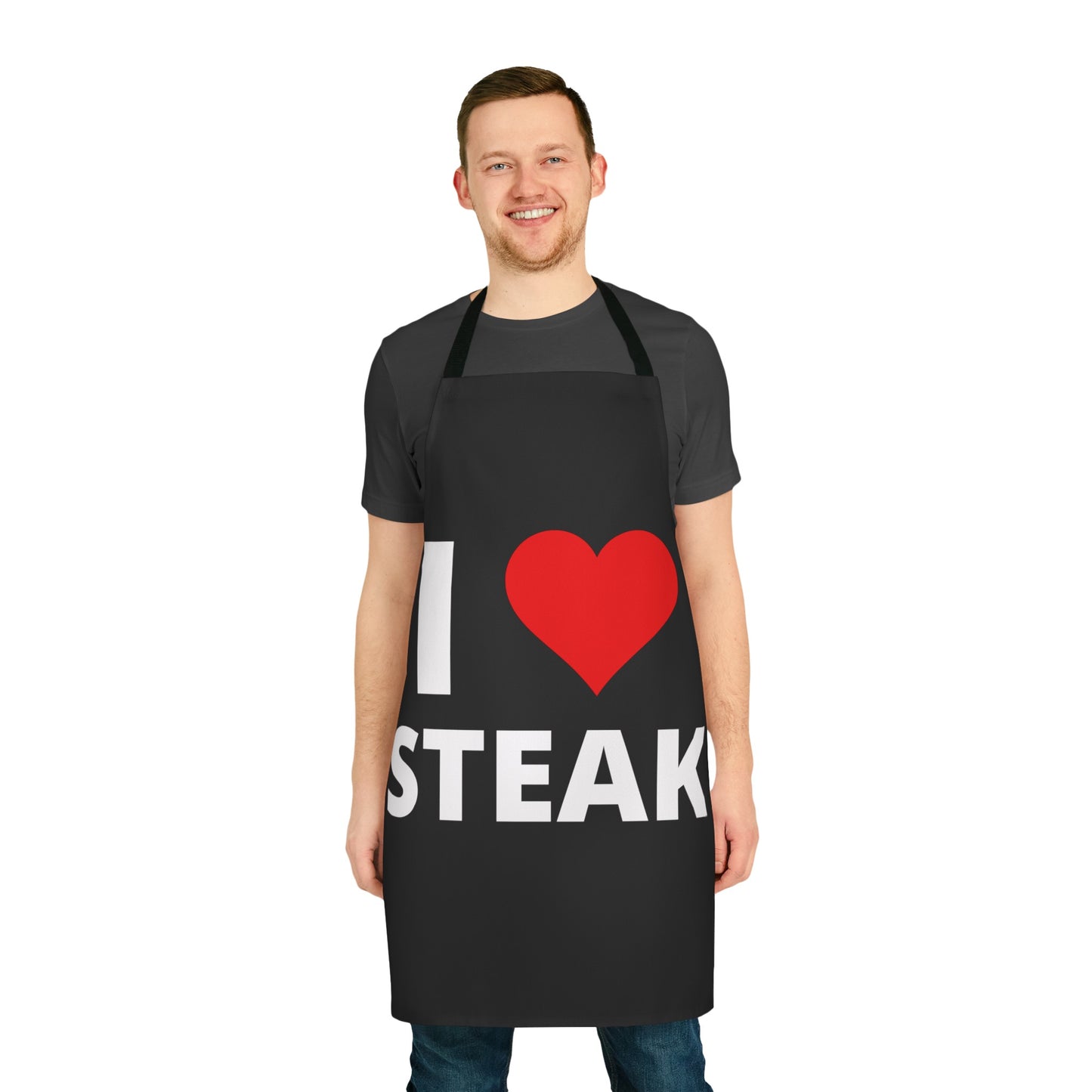 I Love Steak Apron for Cook gifts for Chef Cooking Apron for Men Funny Meat Apron for Meat Lover gift for BBQ Lover Barbecue Grilling Dad