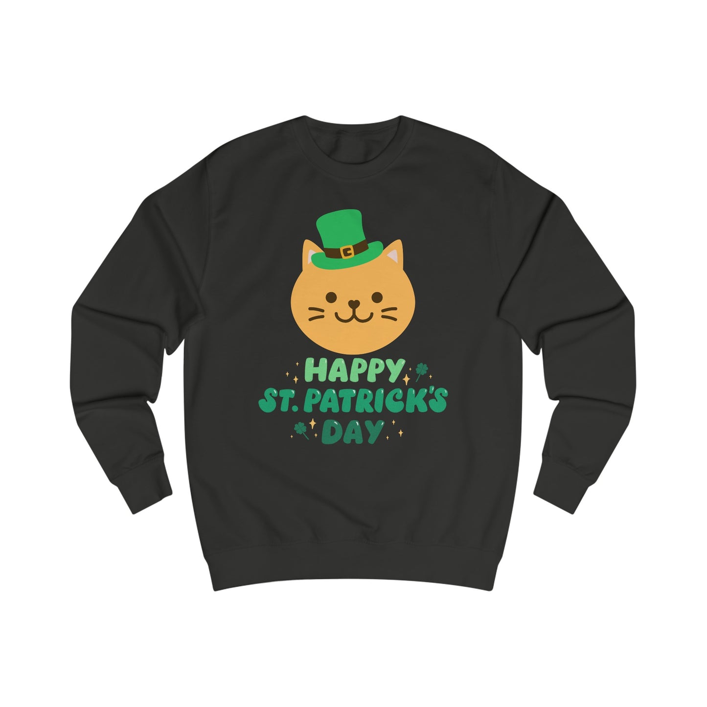 CAT Sweatshirt for Cat Lover gift Cat Sweatshirt for St. Patrick's Day gift for Cat Sweater gift for Cat Mom Sweatshirt Cat in a hat