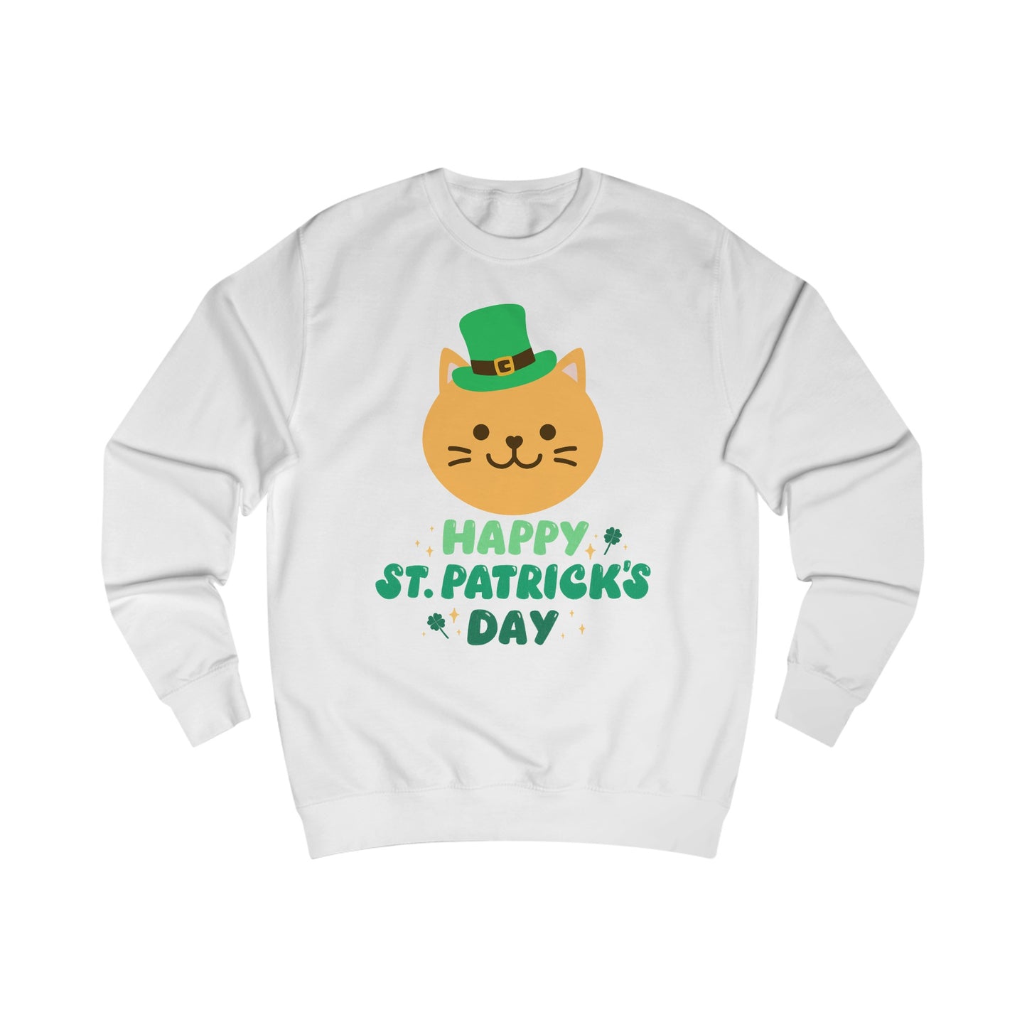 CAT Sweatshirt for Cat Lover gift Cat Sweatshirt for St. Patrick's Day gift for Cat Sweater gift for Cat Mom Sweatshirt Cat in a hat