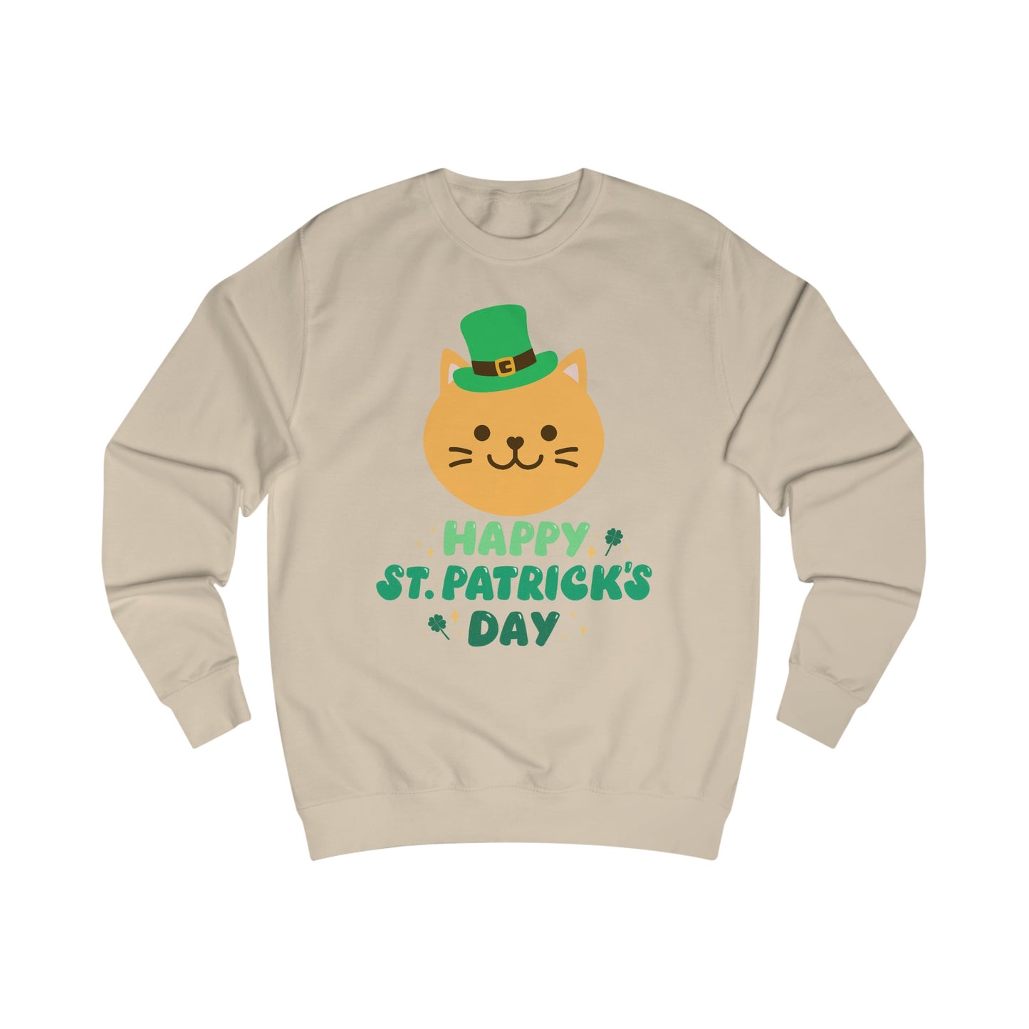 CAT Sweatshirt for Cat Lover gift Cat Sweatshirt for St. Patrick's Day gift for Cat Sweater gift for Cat Mom Sweatshirt Cat in a hat