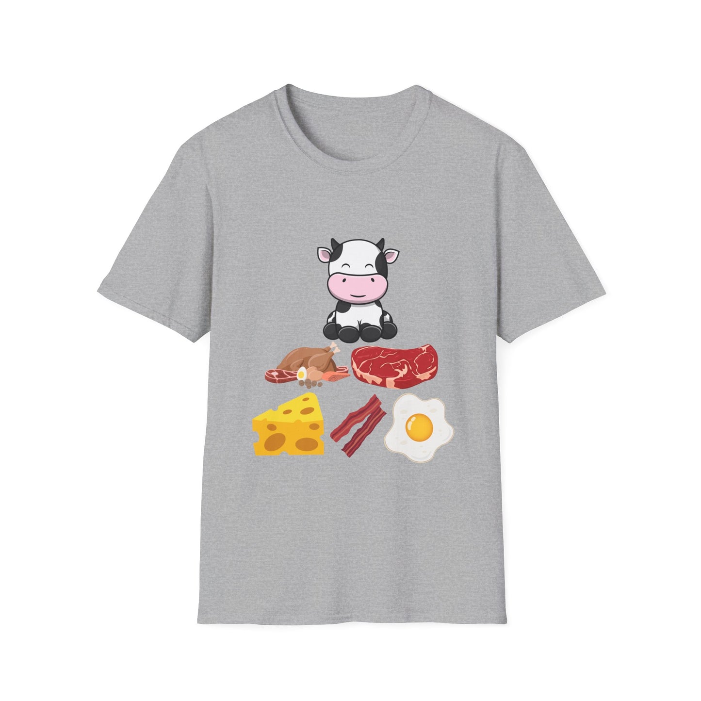Cute Cow T Shirt for Carnivore Gift  Animal Based Diet T-shirt for Meat Lover Gift Beef Soft Cotton tee