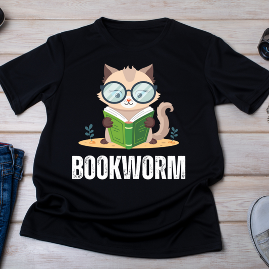 BookWorm T-Shirt for Book Lover gift for Reading Lover gift for Cat Lover gift for Bookworm gift for Cat Lover T Shirt - Cat Reading