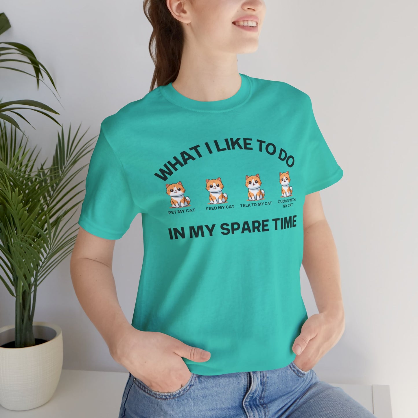 CUTE Kitty Cat Shirt for Cat Mom gift What I Like To Do In My Spare Time T-shirts for her gifts for Moms Cat Lover T Shirts Funny Cats Tee