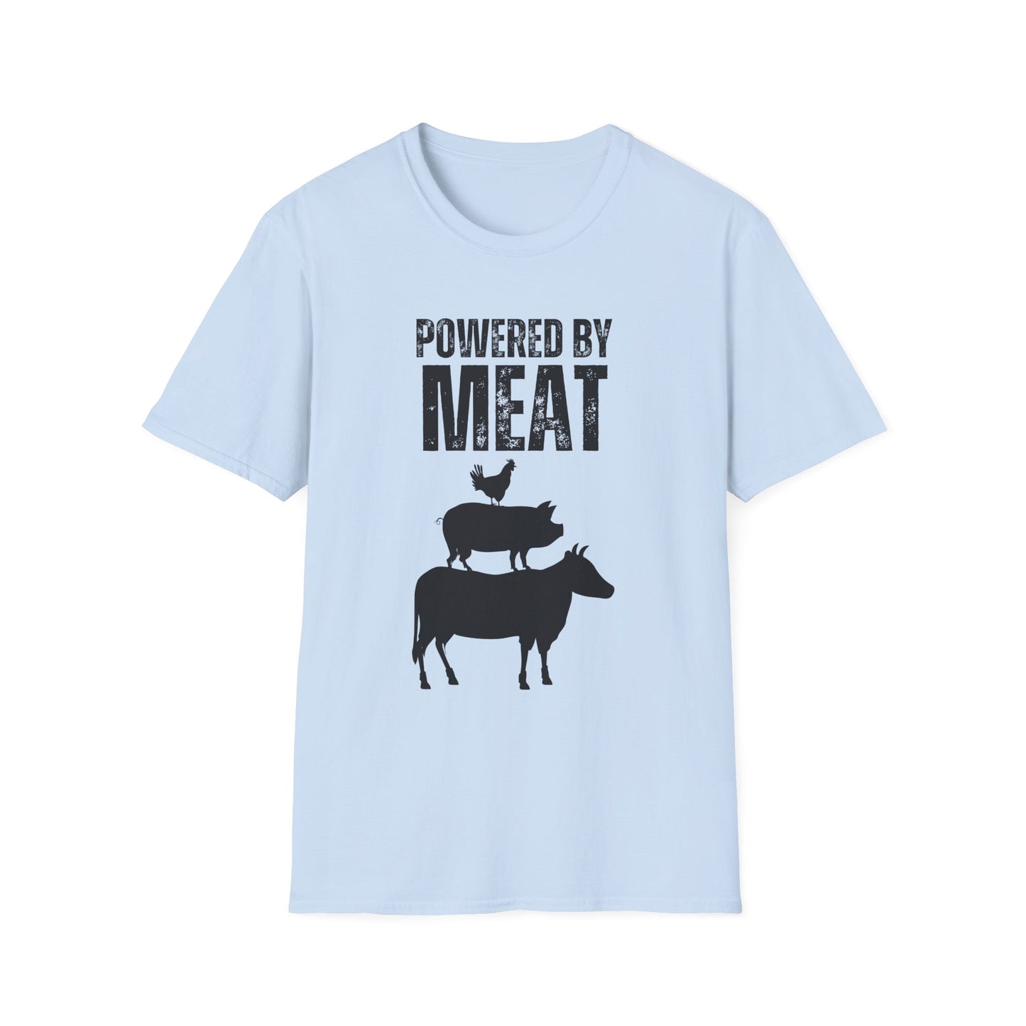 POWERED BY MEAT Shirts for Carnivores Funny MEAT T-shirt for Meat Lover Gift for Carnivore Shirt Healthy Diet T Shirt