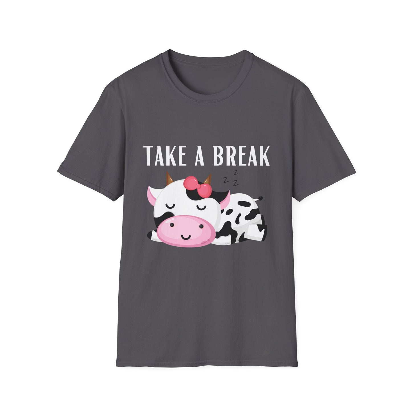 Cow T-shirt for Cow Lovers gift Funny Cow Shirt TAKE A BREAK Tee Women's Cozy T-shirt Soft Shirt for Women