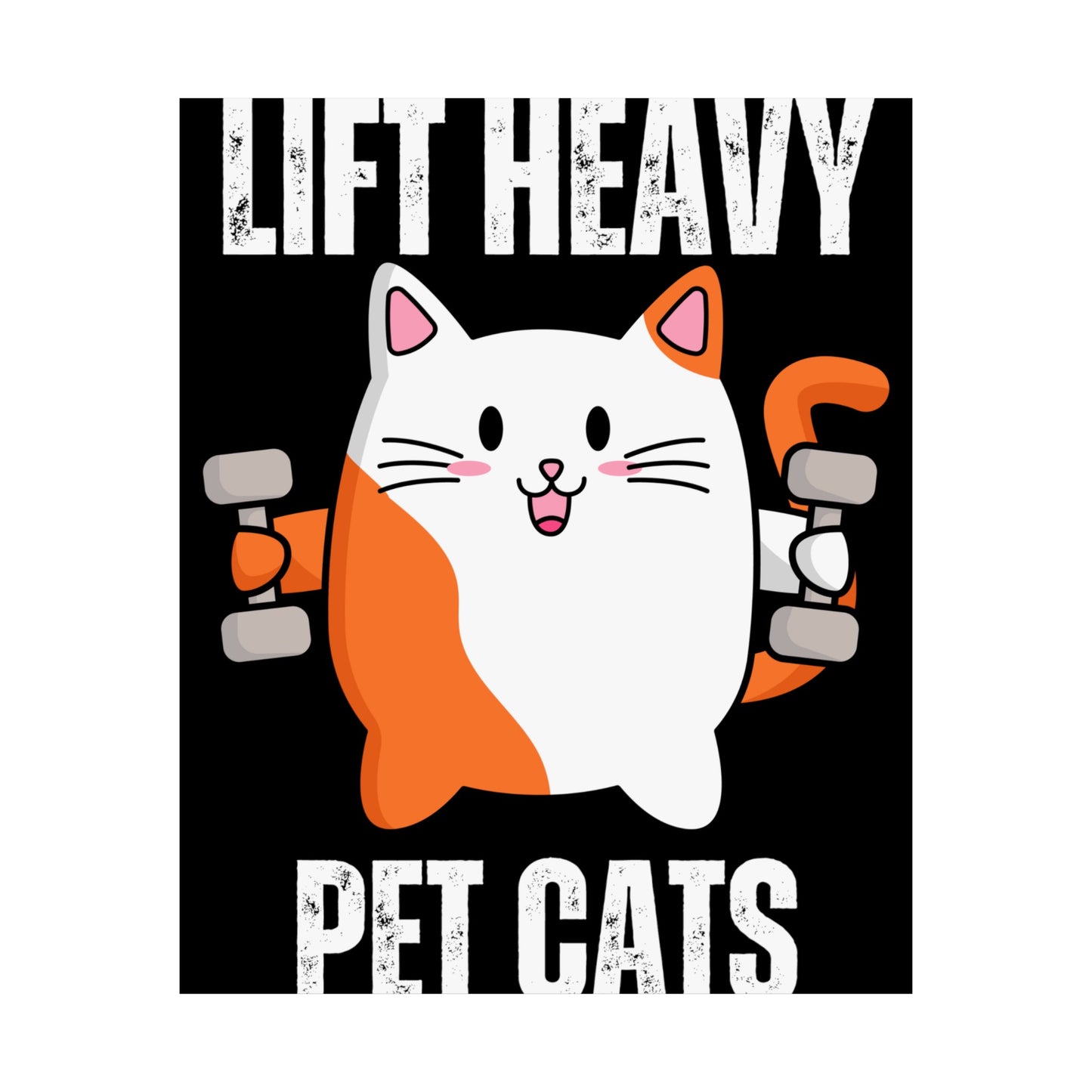 Gym Poster Decor Workout Posters for Fitness Lover gift for Gym Rat Sport Posters Funny Cat Wall Art for Gymnasts gifts Lift Heavy Pets CATS