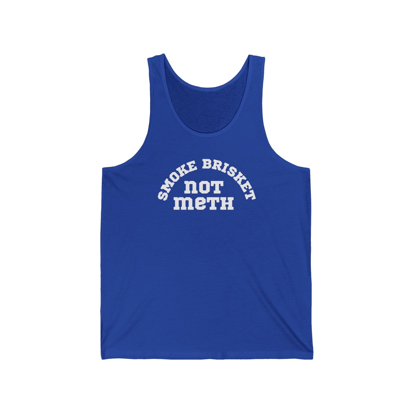 Smoke Brisket Not Meth Unisex Tank Top, BBQ Smoker Shirt, Grilling Gift, Funny Foodie Tee, Barbecue Lover Tank, Chef Apparel