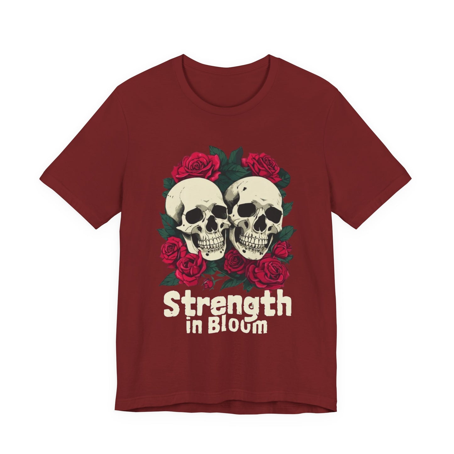 Strength in Bloom Gym Shirt, Floral Workout Tee, Fitness Top, Activewear T-Shirt, Exercise Apparel, Gym Lover Gift