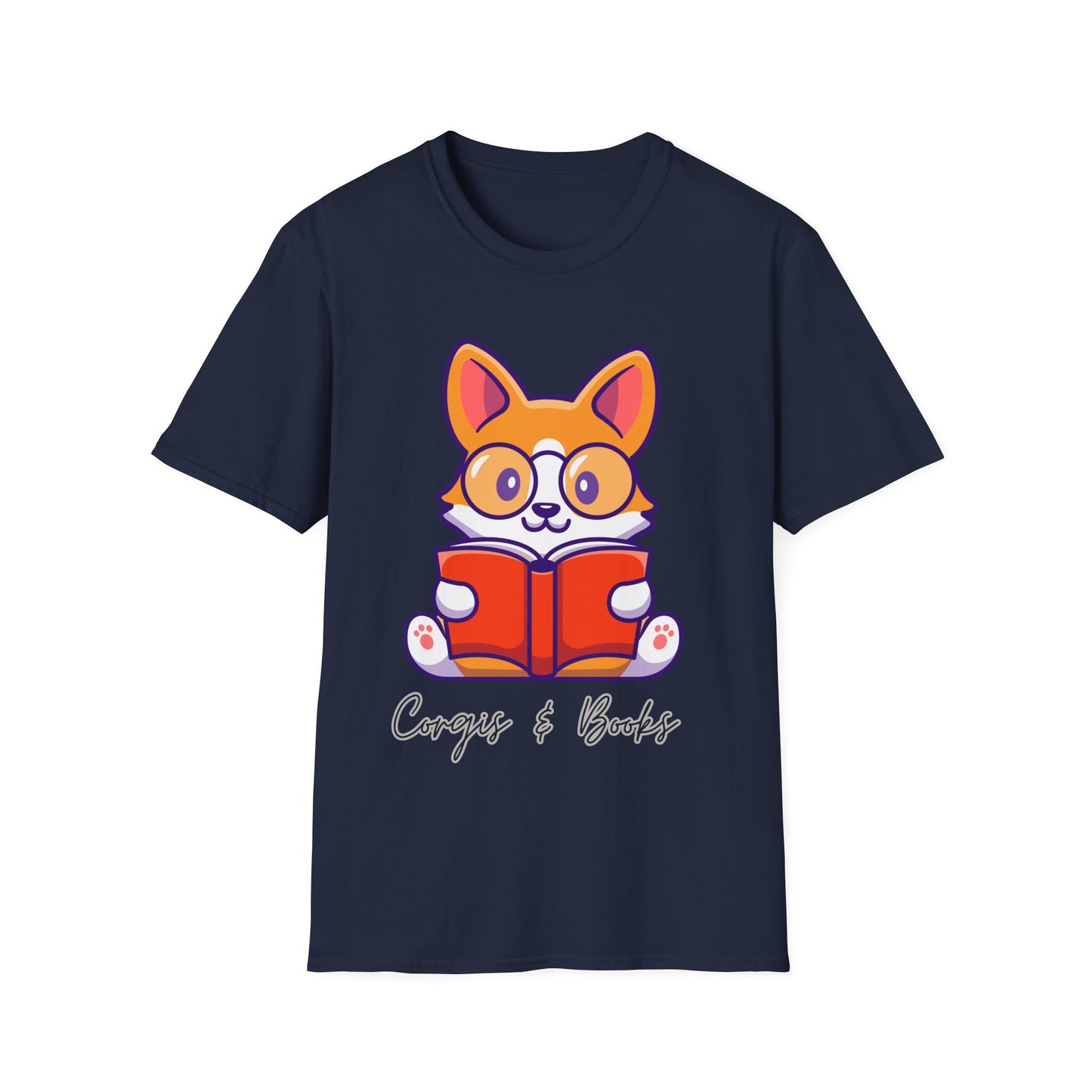 Corgi's & Books T Shirt for Corgi Lover Gift for Book Lover Soft Cotton T-shirt Dog Lovers Shirts Book Lover Shirt