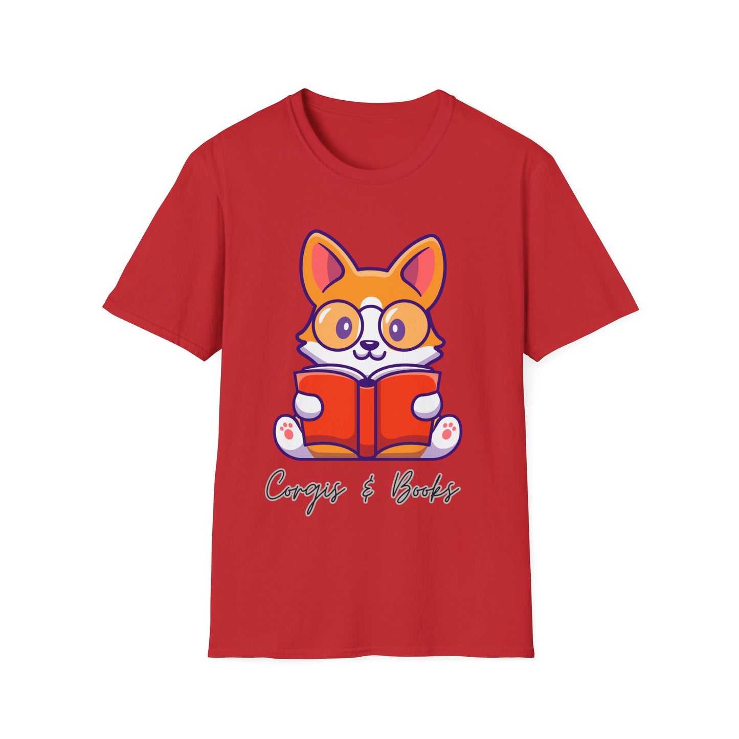 Corgi's & Books T Shirt for Corgi Lover Gift for Book Lover Soft Cotton T-shirt Dog Lovers Shirts Book Lover Shirt