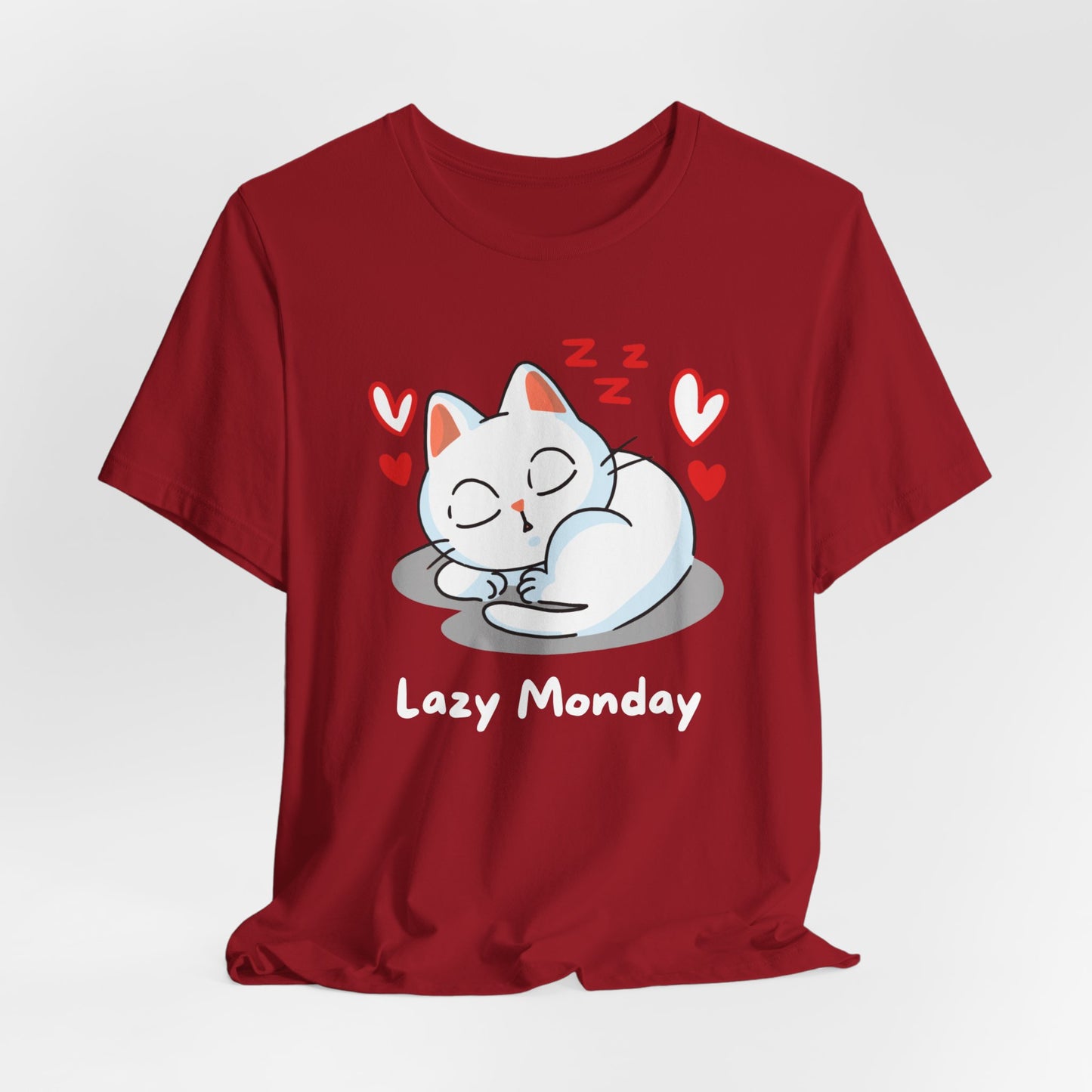 Funny Cat T-shirt for Cat Lover Gift for Her Cute Cat T Shirt for Cat mom GIFTS for Mathers Day Adorable Cat Shirts - Lazy Monday Shirt