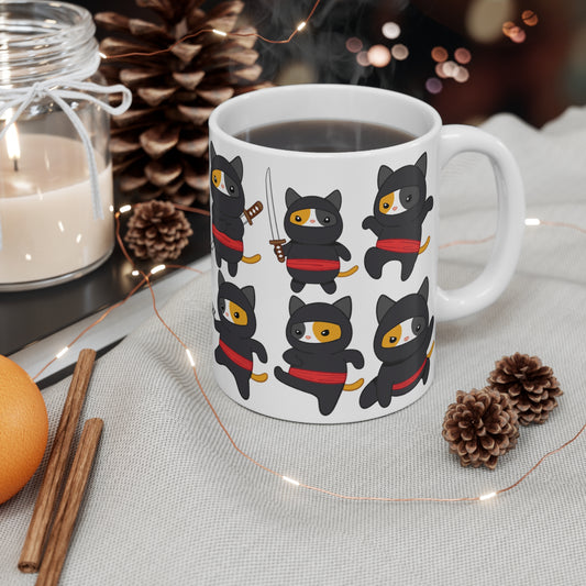 Funny Cat Mug Ninja Cats Coffee Mug for Cat Lover gift for Friend Funny Mug gift for Birthday gift for Her Cat Mug for Creative gift for Him