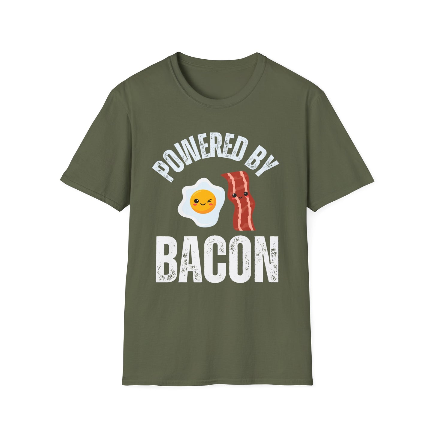 Powered by Bacon Shirt for Bacon Lover gift for Meat Lovers Tshirt for Carnivore Diet T-shirts for mens gifts for Her gift for Him