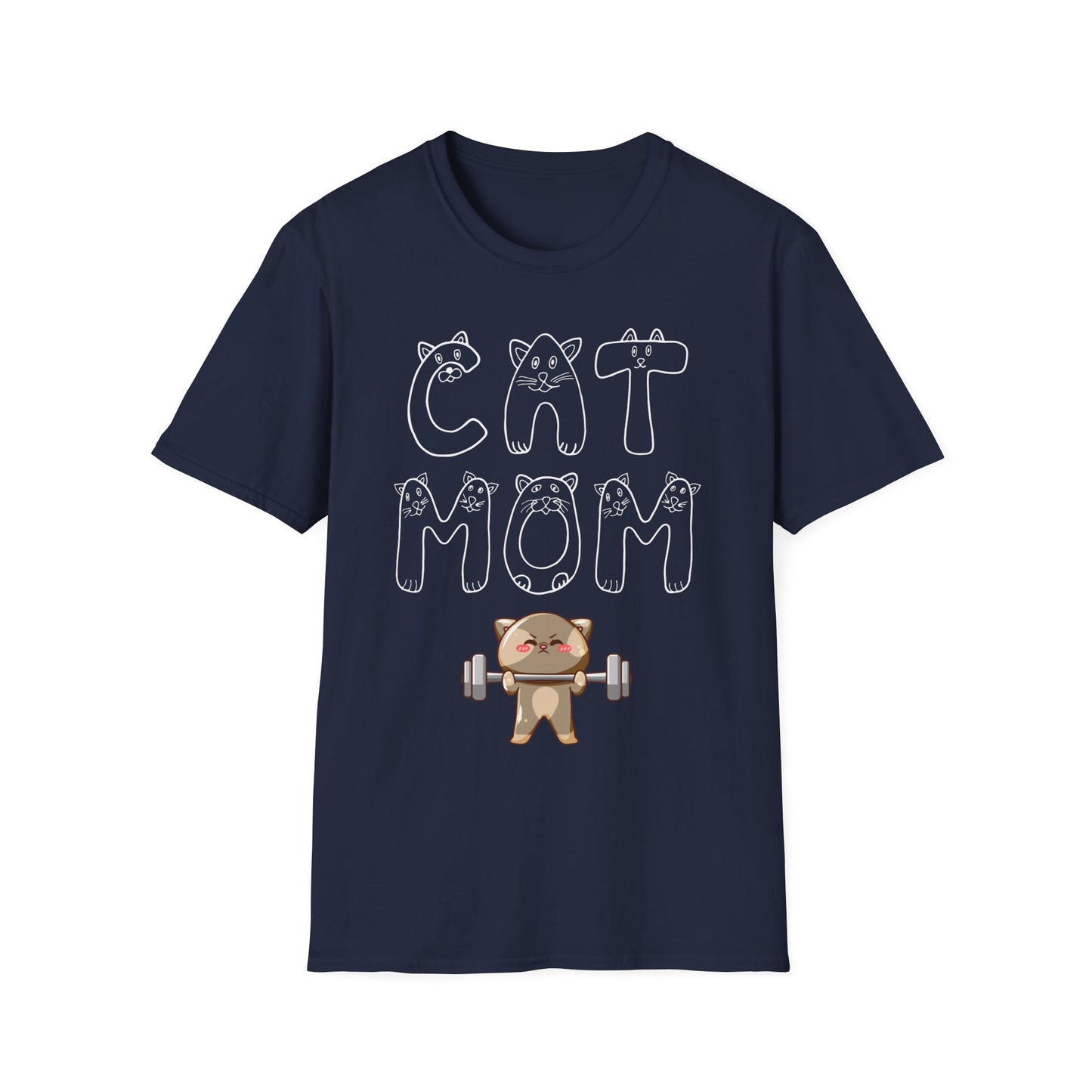 CAT MOM T-Shirt for Cat Mom Gift for cat Lover Gift for Her gifts Funny Cat Weightlifting Shirt -  Cat Lifting Weights T shirts