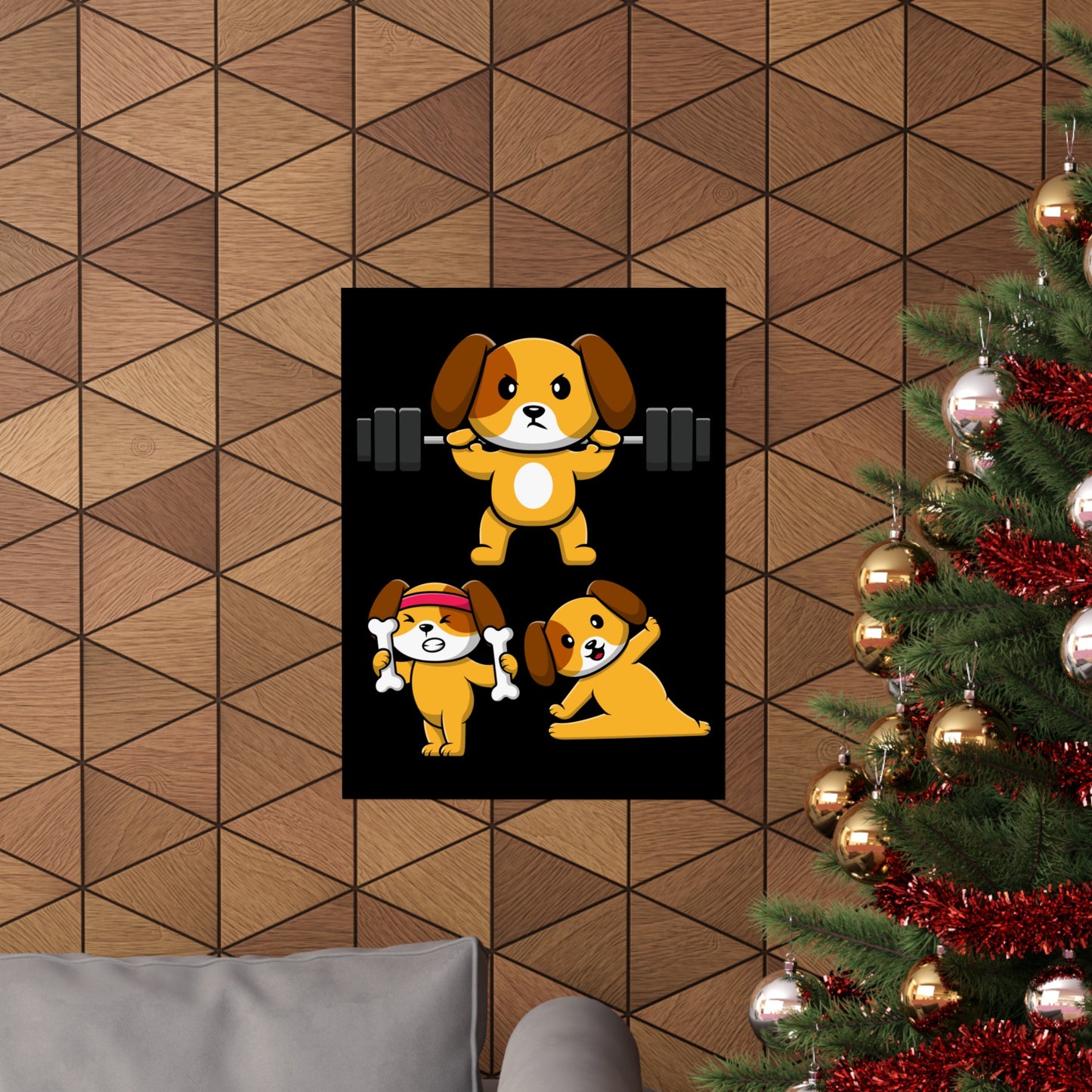 Gym Dog Poster Funny Dogs working Out Posters for Dog Lover gift for Fitness Lover Gym Rat Dog Mom Dog Dad Dogs Lifting Weights