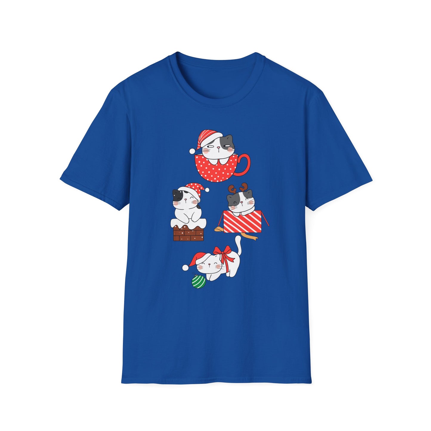 Cat T-shirt for Christmas presents for Cat Lady gifts for Cat Lover Tshirts for Women Christmas T Shirt for Holiday party Shirts for Her