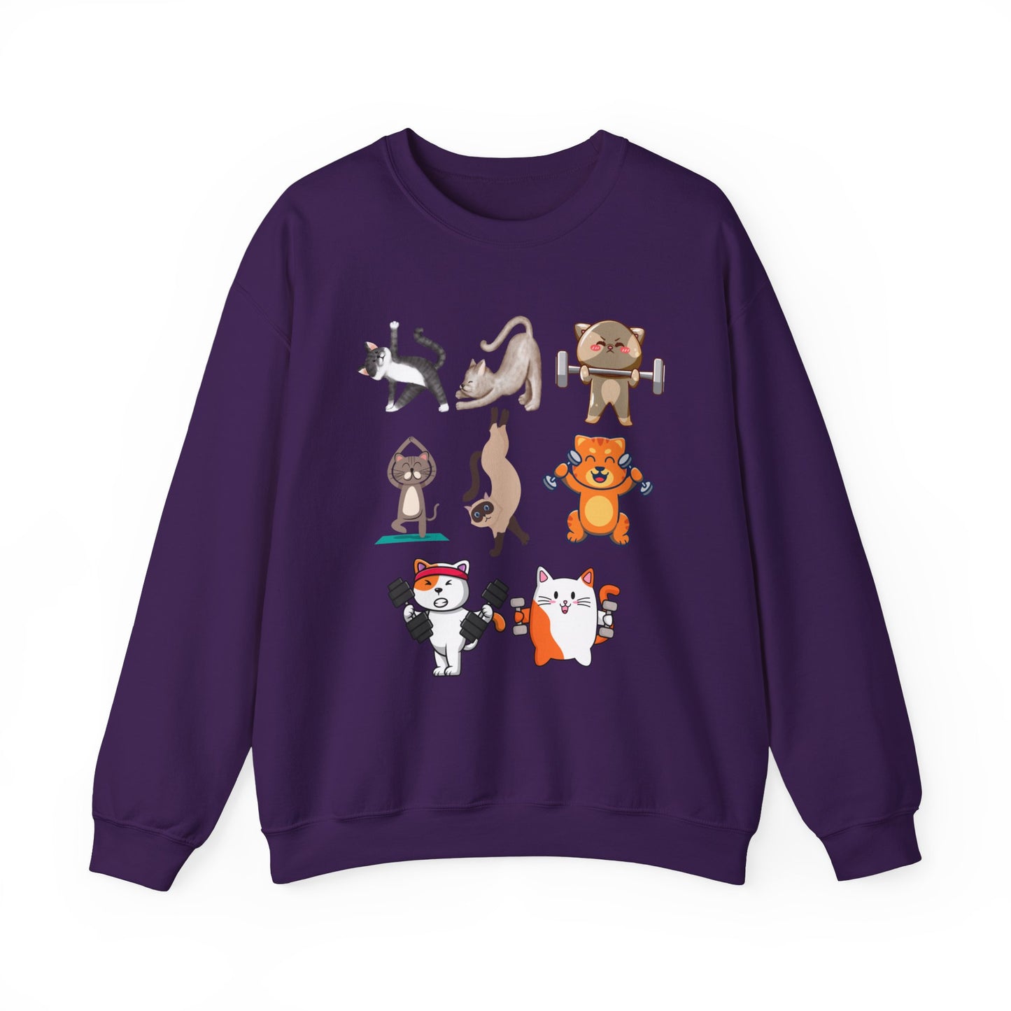 Funny Cat Pullover for Cat Lover gift for Fitness Lover gift for Gym Lover Cats Working out Sweat Shirt