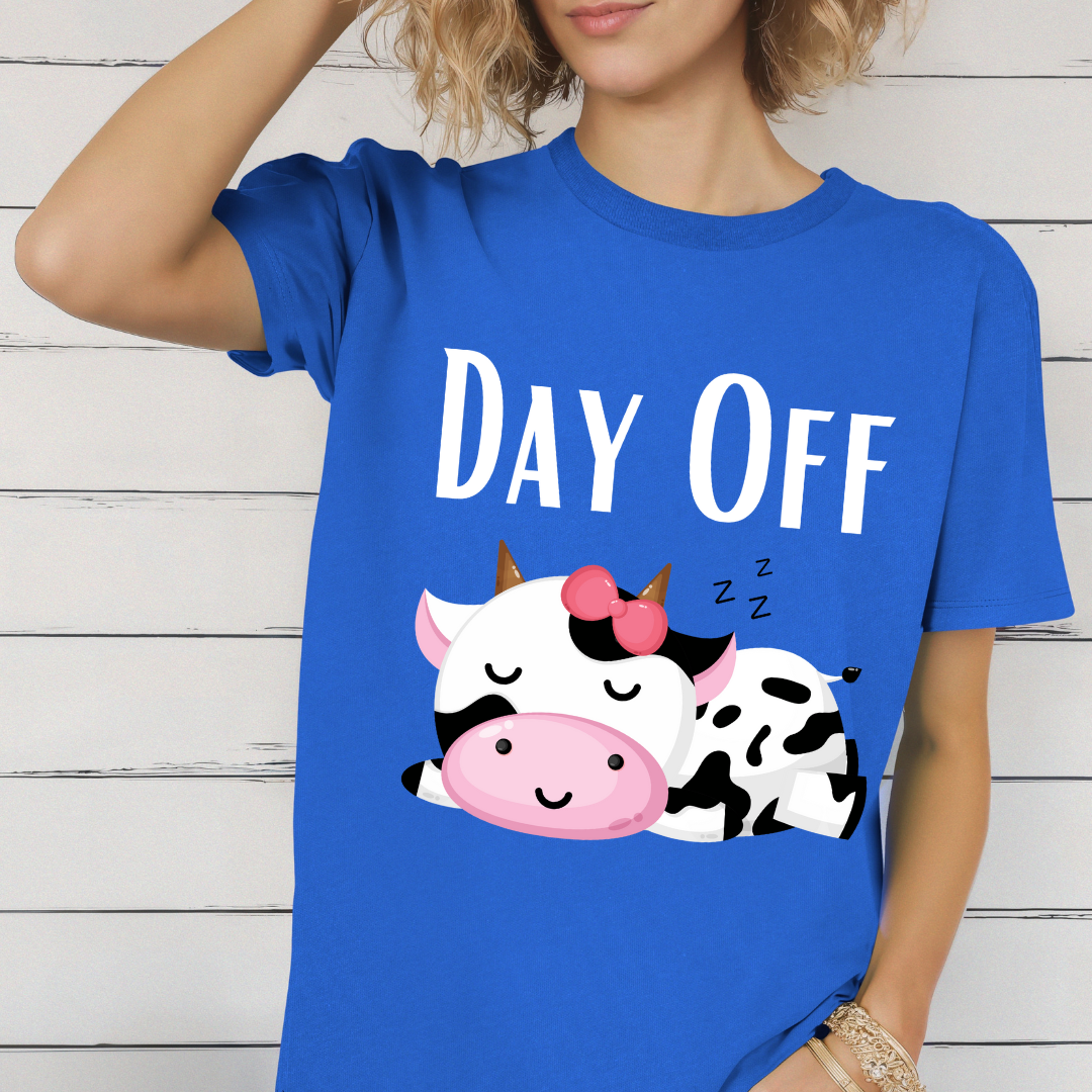 Cute Cow T-shirt for Cow Lover gift Funny Cow Shirt DAY OFF Top for Rest and Relaxation T Shirt Cozy shirt for Women gifts