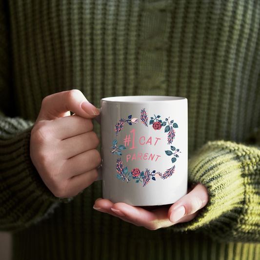 Cat Mug-  Cat Parent Mug for Cat Mom gift for Cat Lover gift for Her - Cute Cat Coffee Mug 15oz