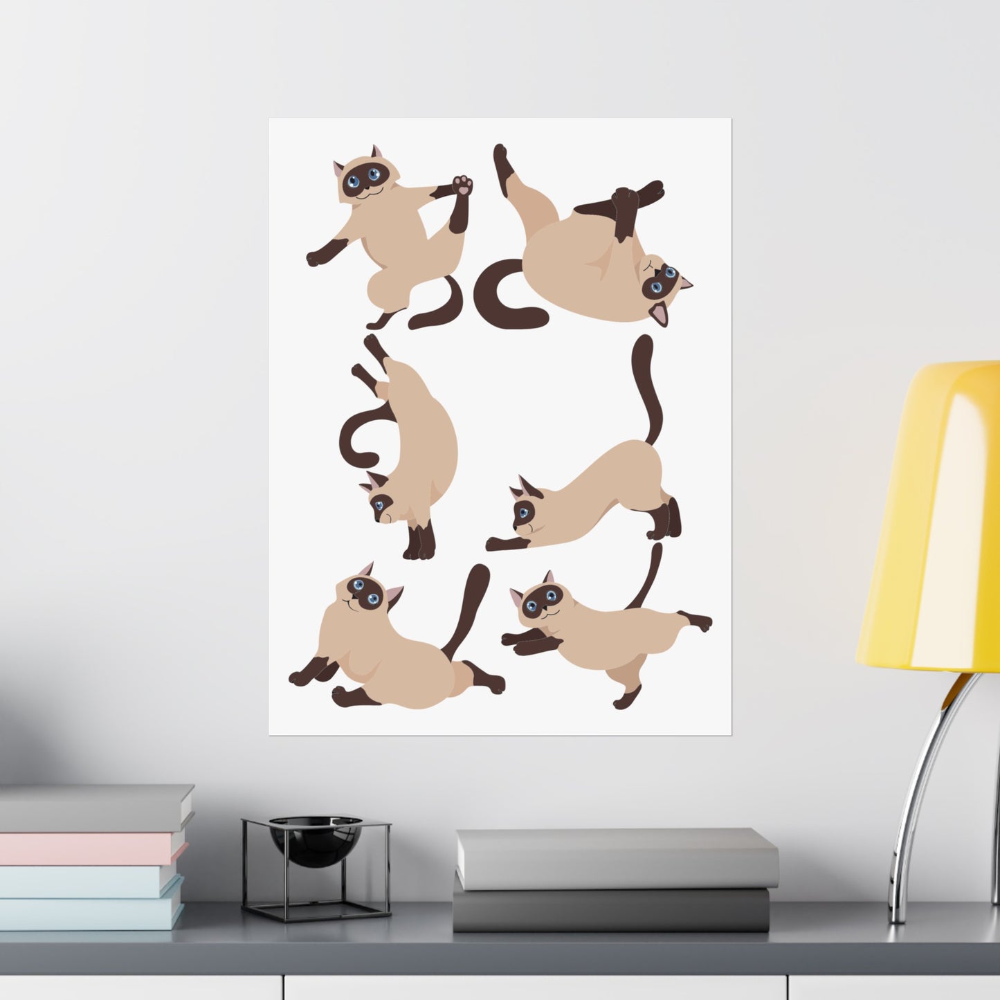 Funny Gym Poster for Cat Lover gift for Cats Mom gifts for Dad Funny Kitty Cats Doing Yoga Posters Workout Fitness Gym rat Wall Art