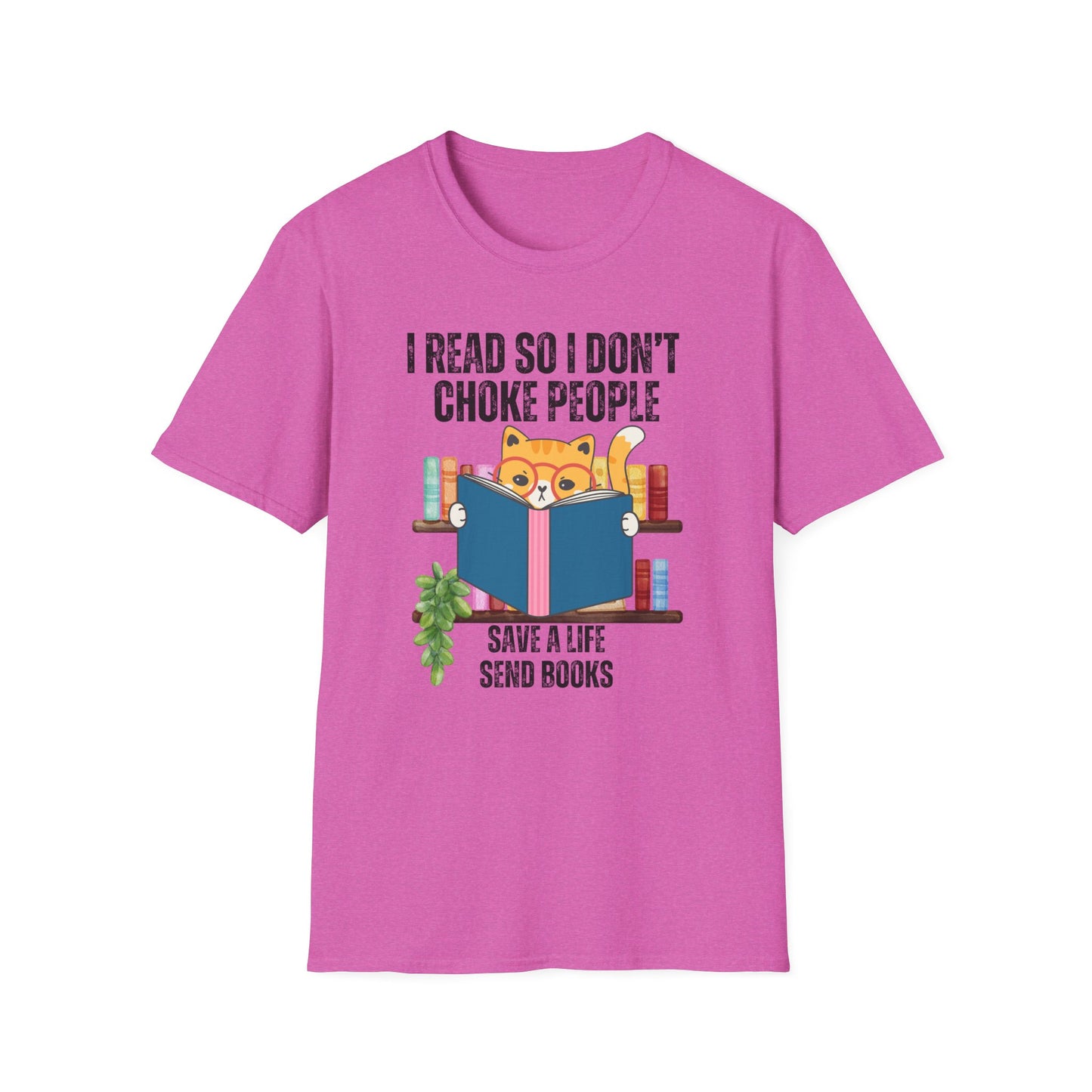 Cat Book Shirts for Reading Lover gift for Cat Mom gifts for Bookworm T-shirts Funny Bookish T Shirt I read so I don't choke people