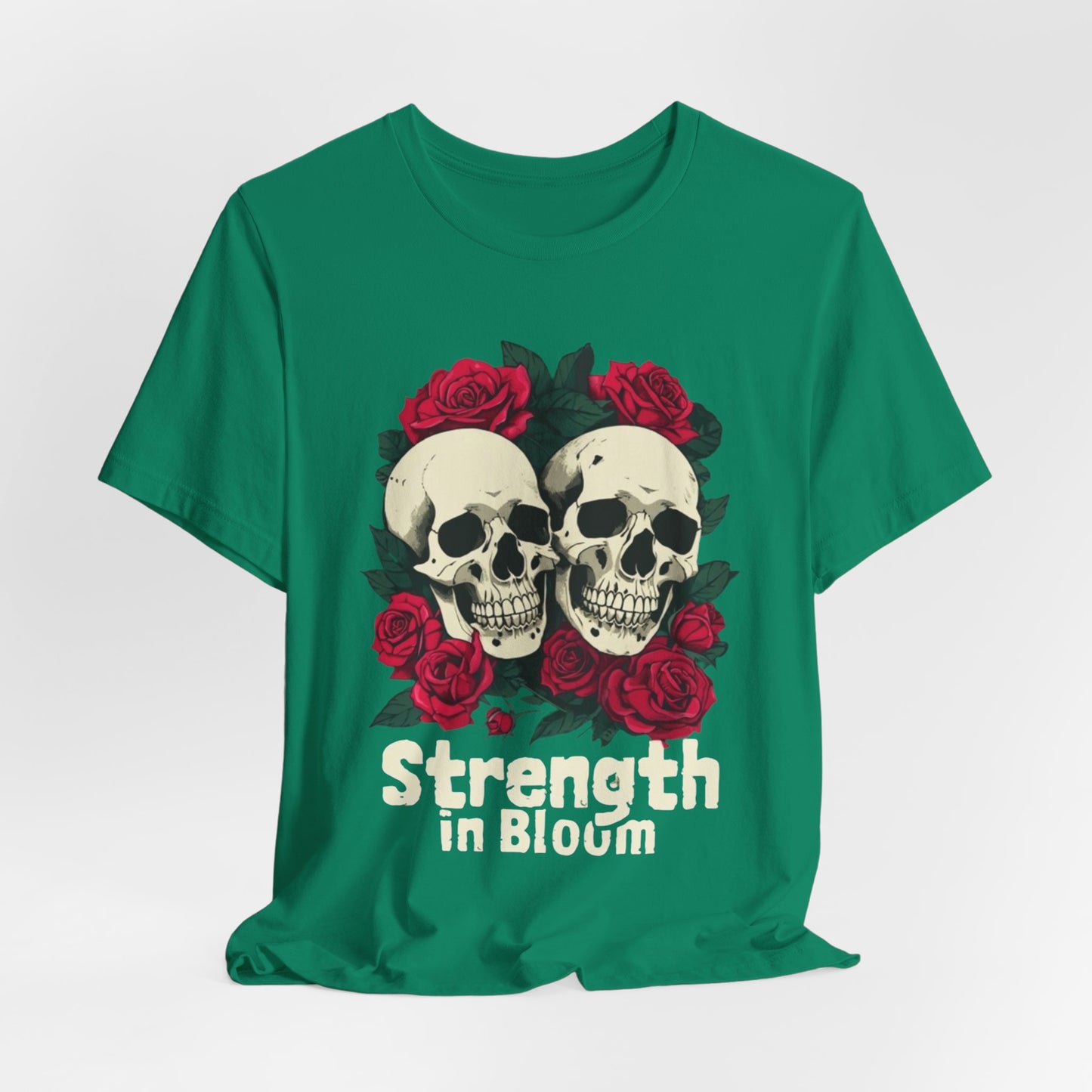 Strength in Bloom Gym Shirt, Floral Workout Tee, Fitness Top, Activewear T-Shirt, Exercise Apparel, Gym Lover Gift